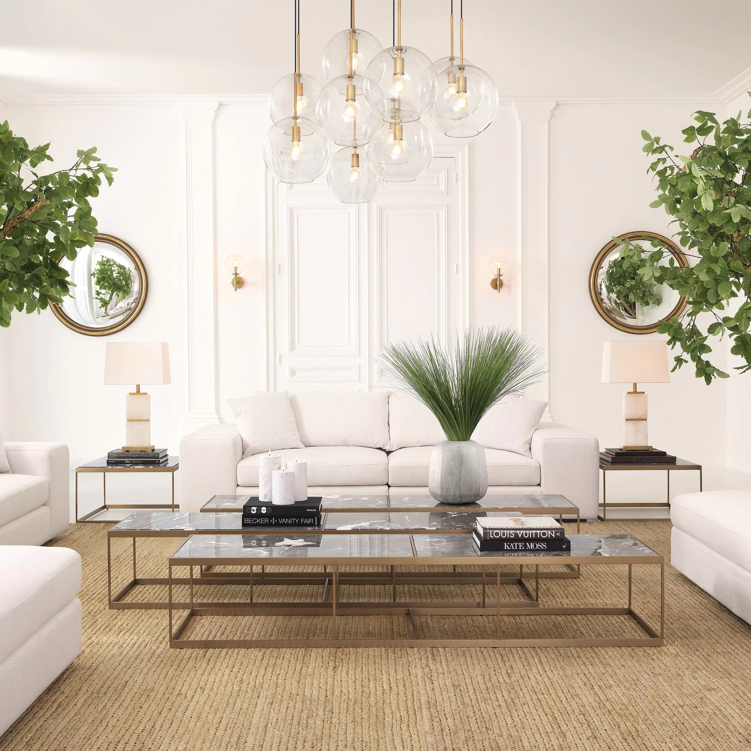 Marble Top Brass Frame Side Table | Eichholtz La Quinta