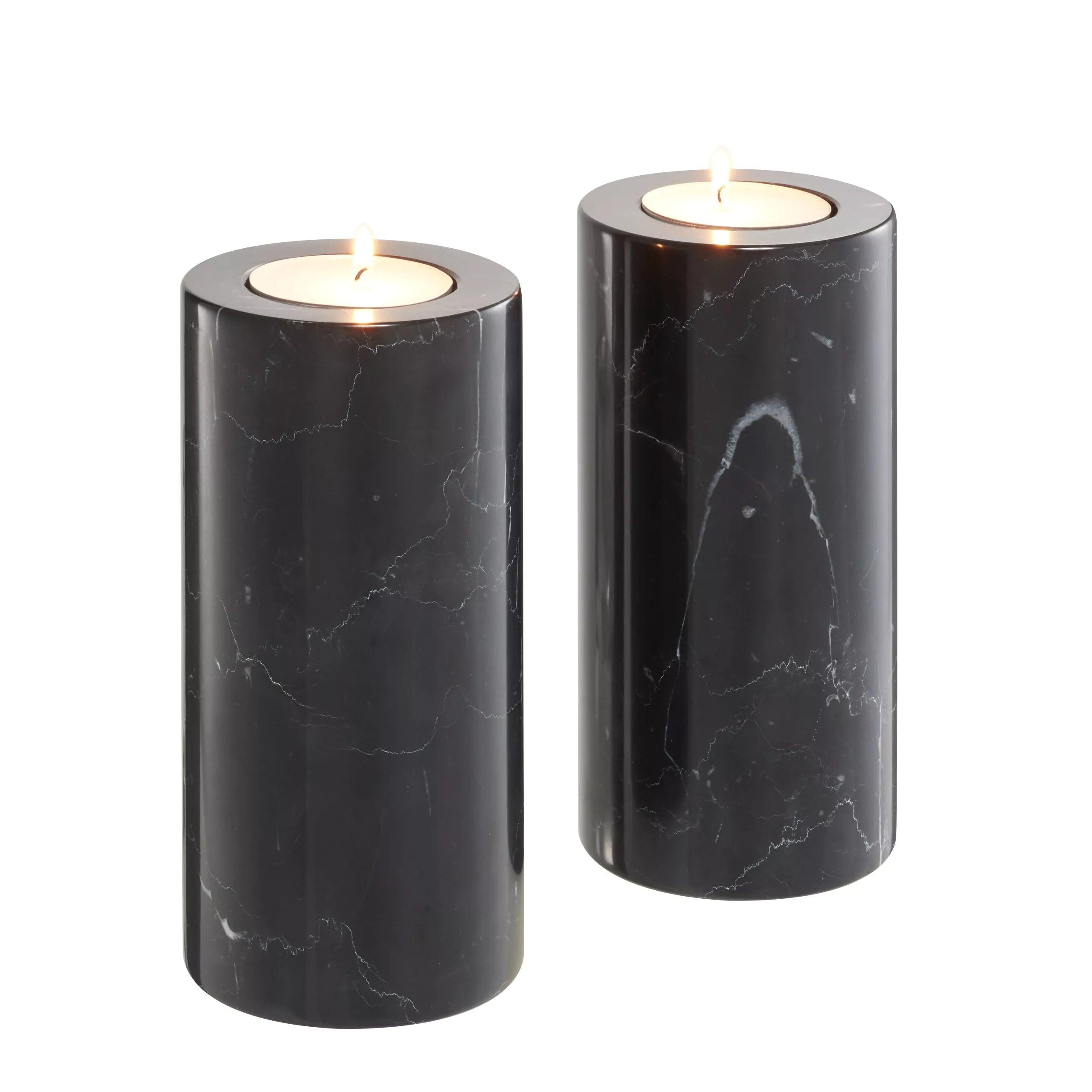 Black Marble Candle Holders (2) | Eichholtz Tobor L