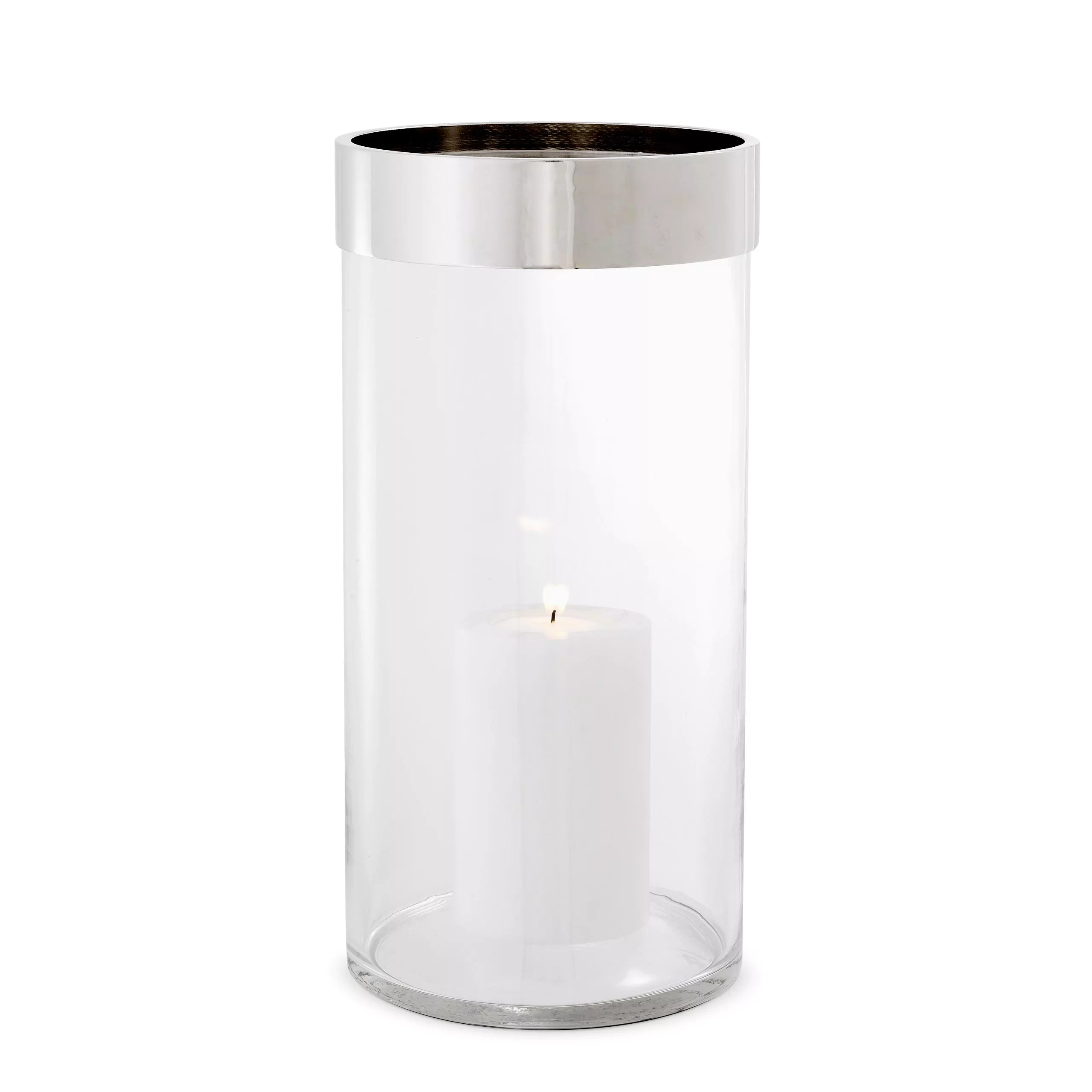 Nickel Clear Glass Hurricane | Eichholtz Vertex L