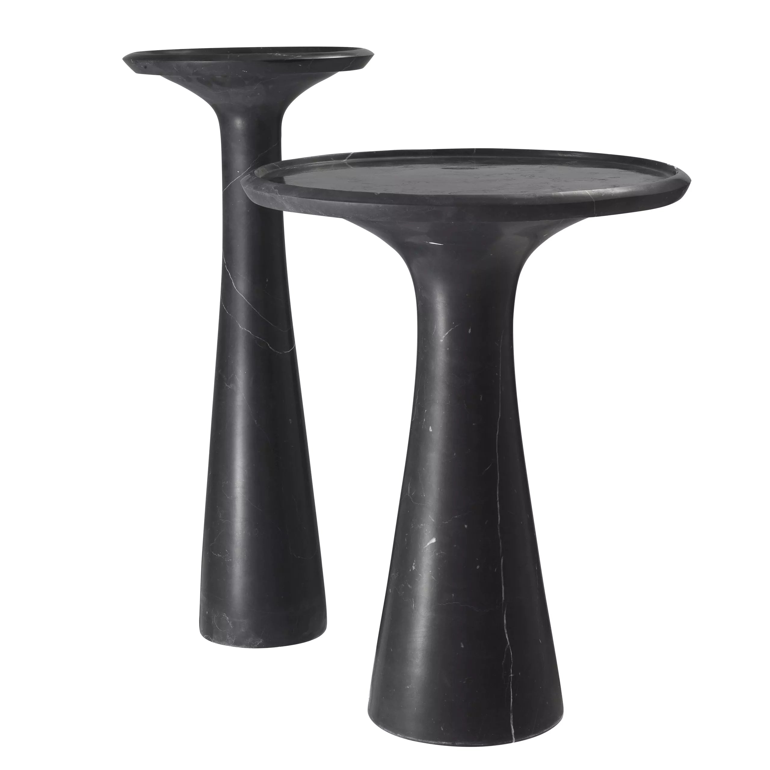 Solid Italian Black Marble Low Side Table | Eichholtz Pompano