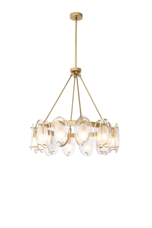 Brass Bevelled Glass Chandelier | Eichholtz CHANDELIER SUBLIME