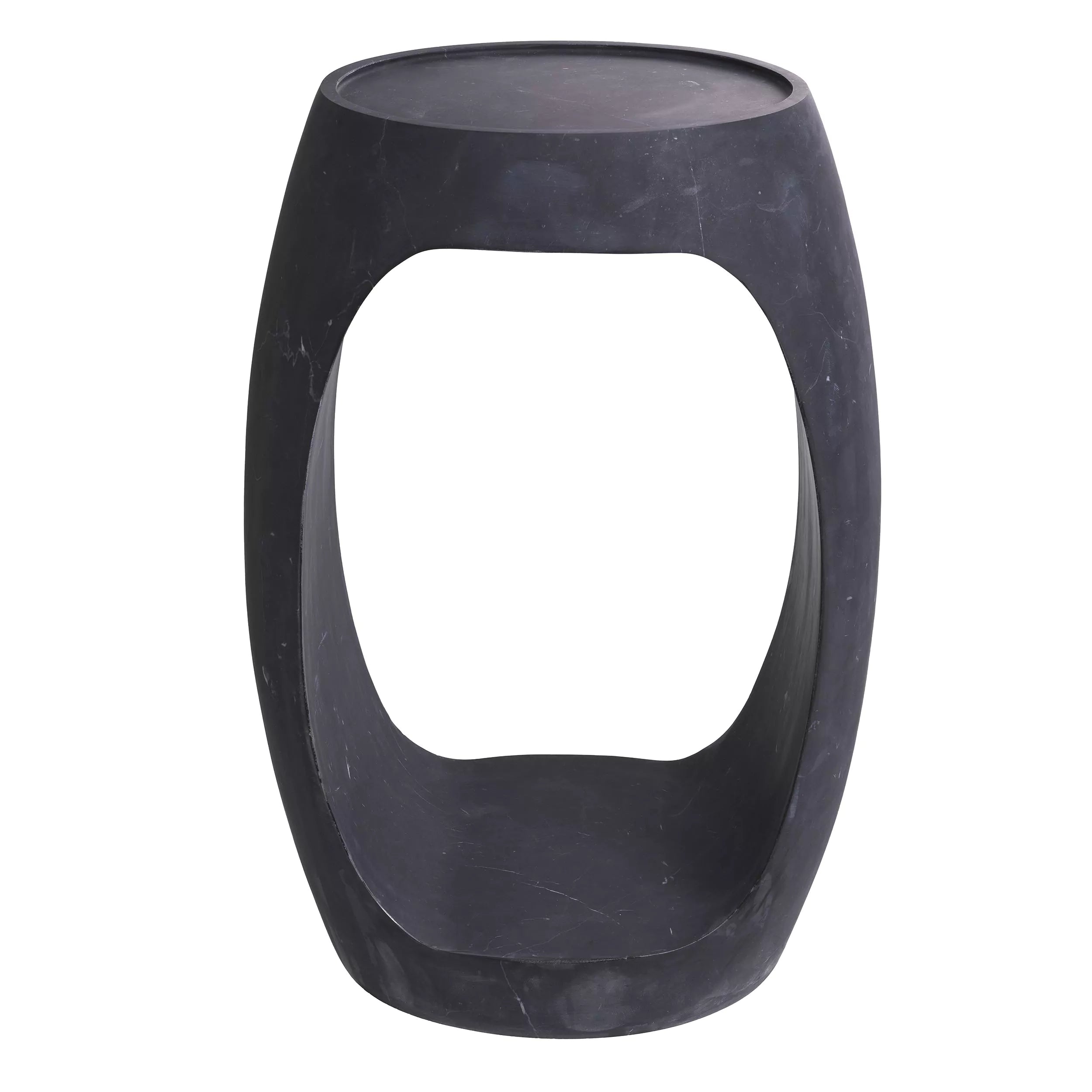 Black Marble Round Side Table | Eichholtz Clipper High