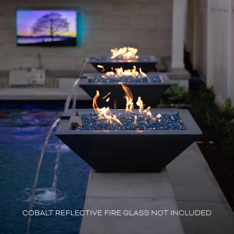 The Outdoor Plus - Maya GFRC Concrete Square Fire & Water Bowl 36"