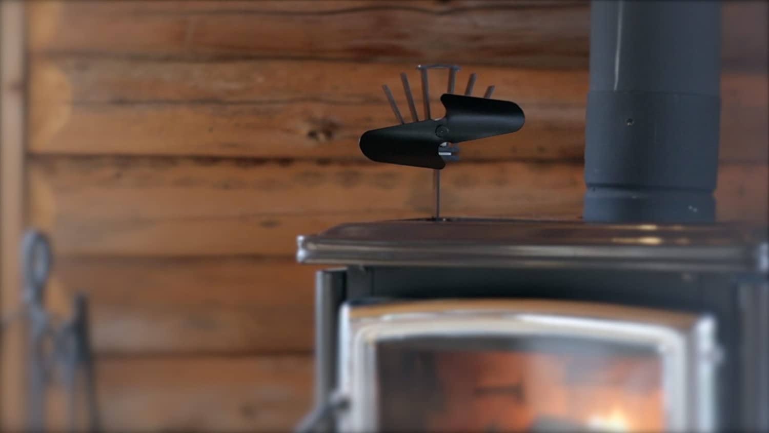 BLACK ECOFAN HEAT POWERED SMALL WOOD STOVE FAN