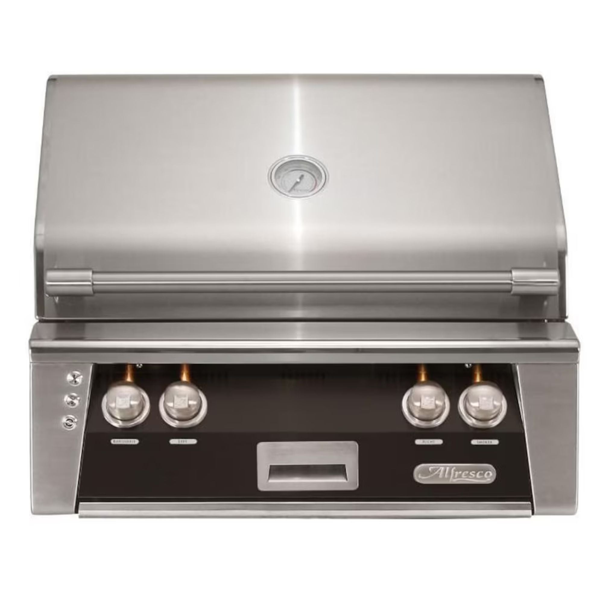Alfresco 30" Matte Jet Black Built-In Gas Grill with Rotisserie, Sear Zone & Smoker Drawer