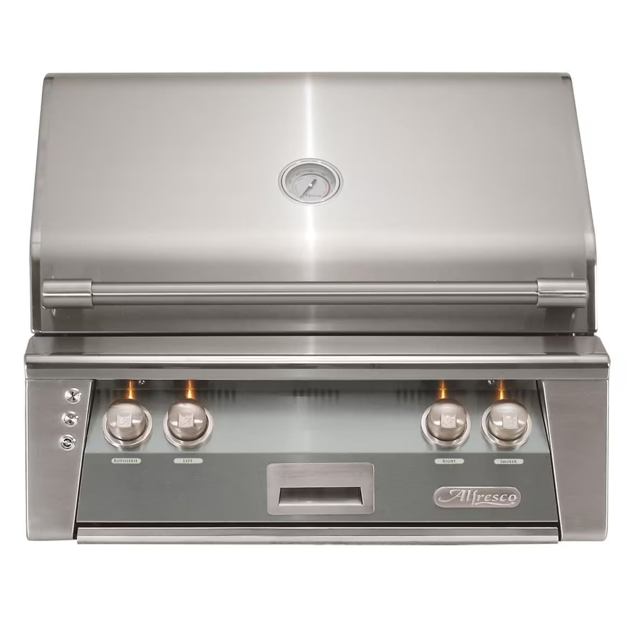 Alfresco 30" Signal Gray Built-In Gas Grill with Sear Zone, Rotisserie & Smoker System