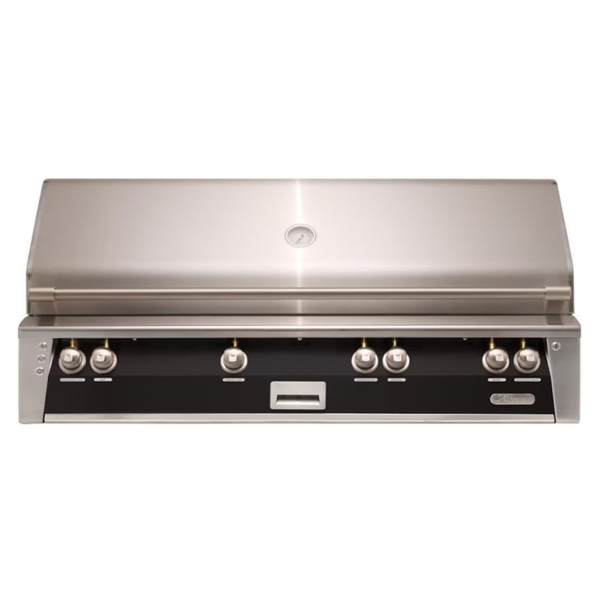 Alfresco 56" Built-In Stainless Steel Gas Grill in Jet Black with Rotisserie, Sear Zone & Smoker Drawer