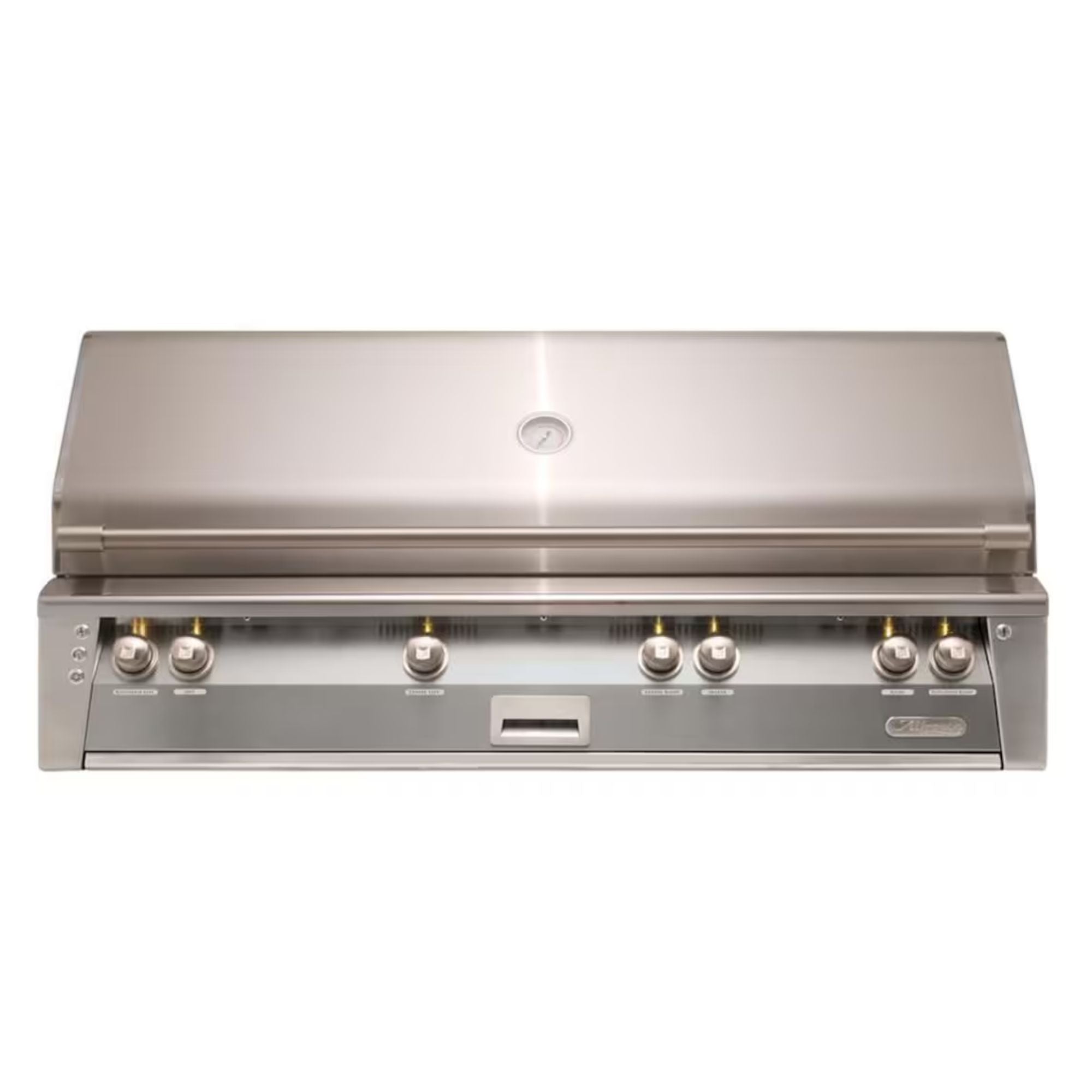 Alfresco 56" Built-In Stainless Steel Gas Grill in Signal Gray with Rotisserie, Sear Zone & Smoker System