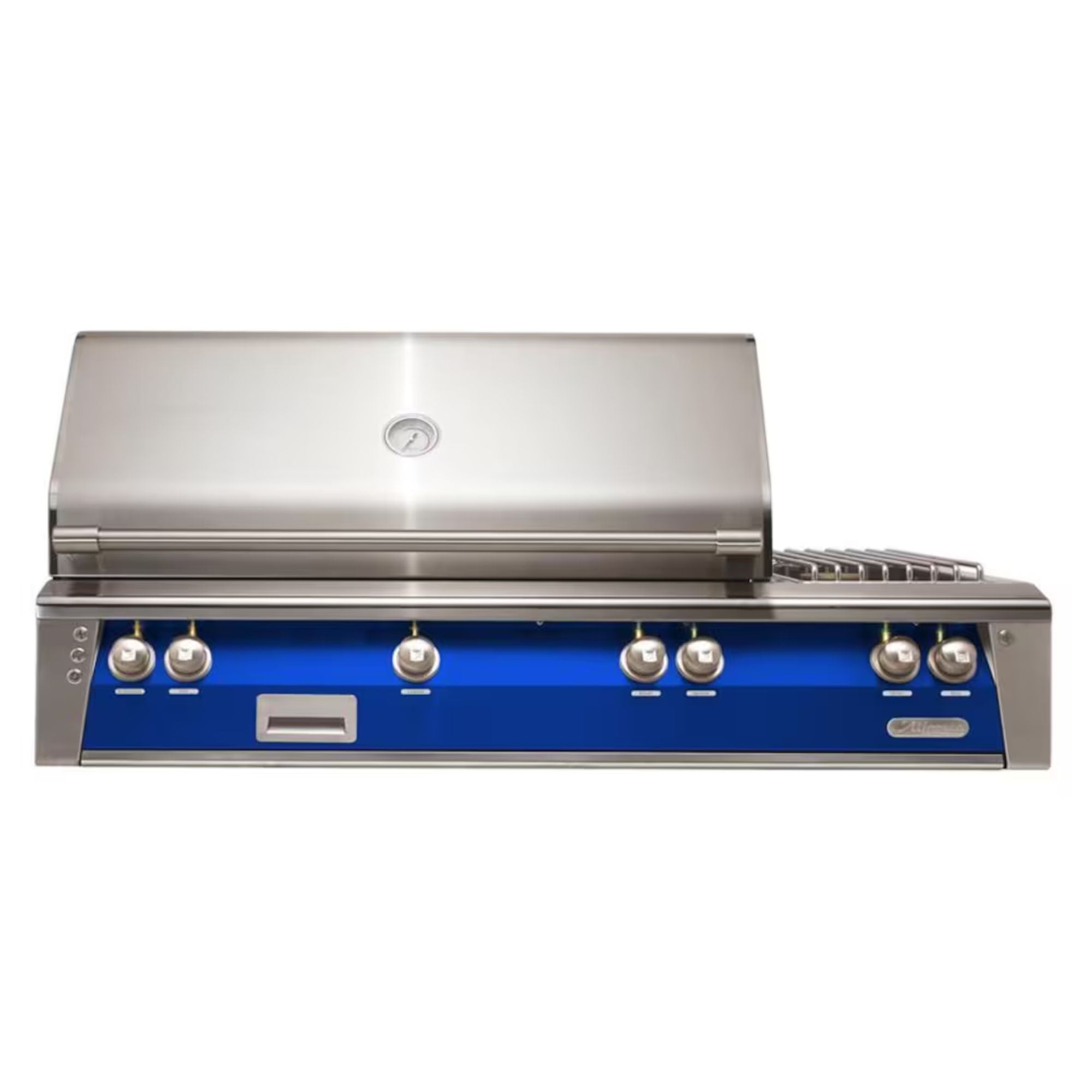 Alfresco 56" Deluxe Built-In Gas Grill with Rotisserie, Side Burner & Smoker in Ultramarine Blue