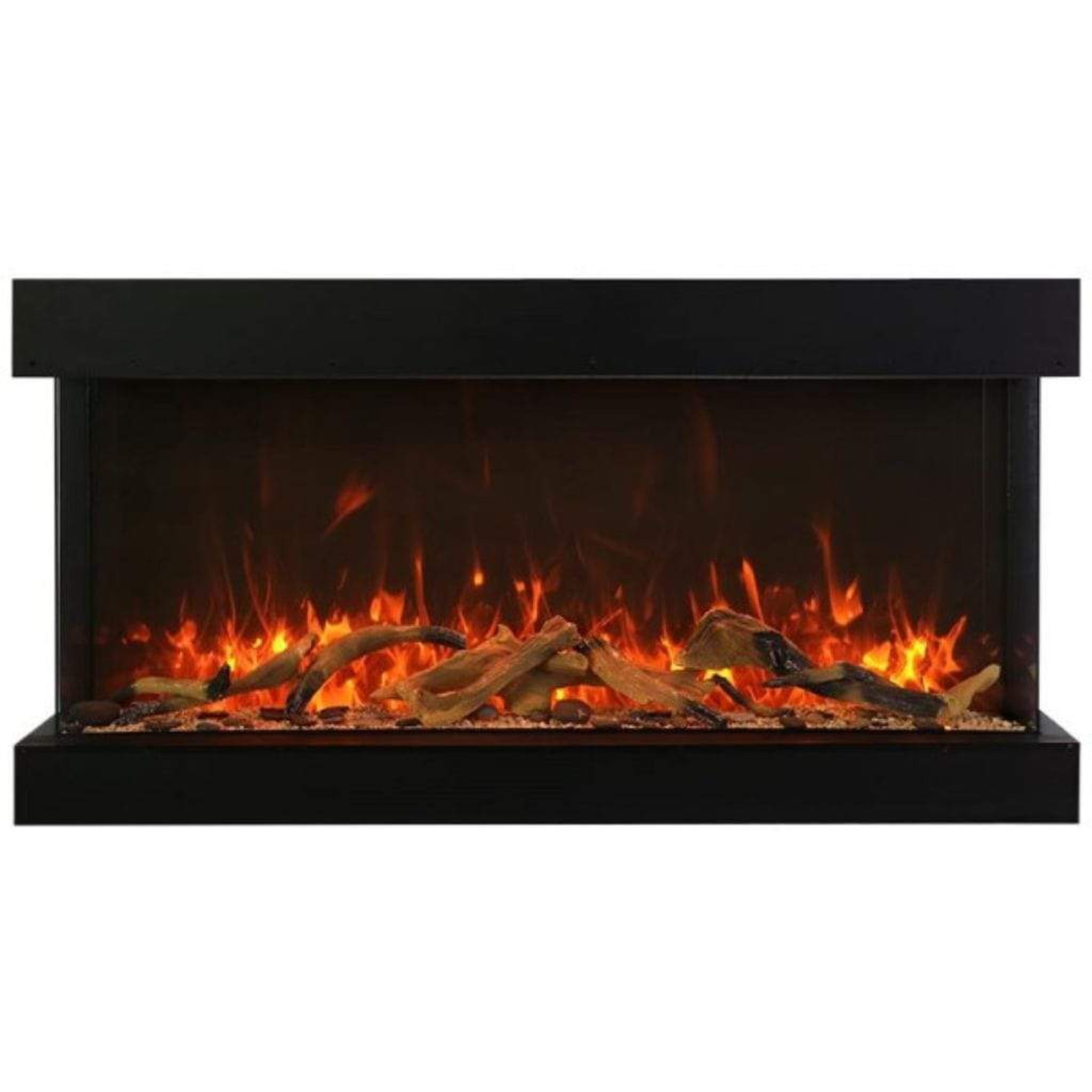 Amantii Tru-View XL XT 40" Three-Sided Indoor/Outdoor Electric Fireplace with Multi-Color Flames