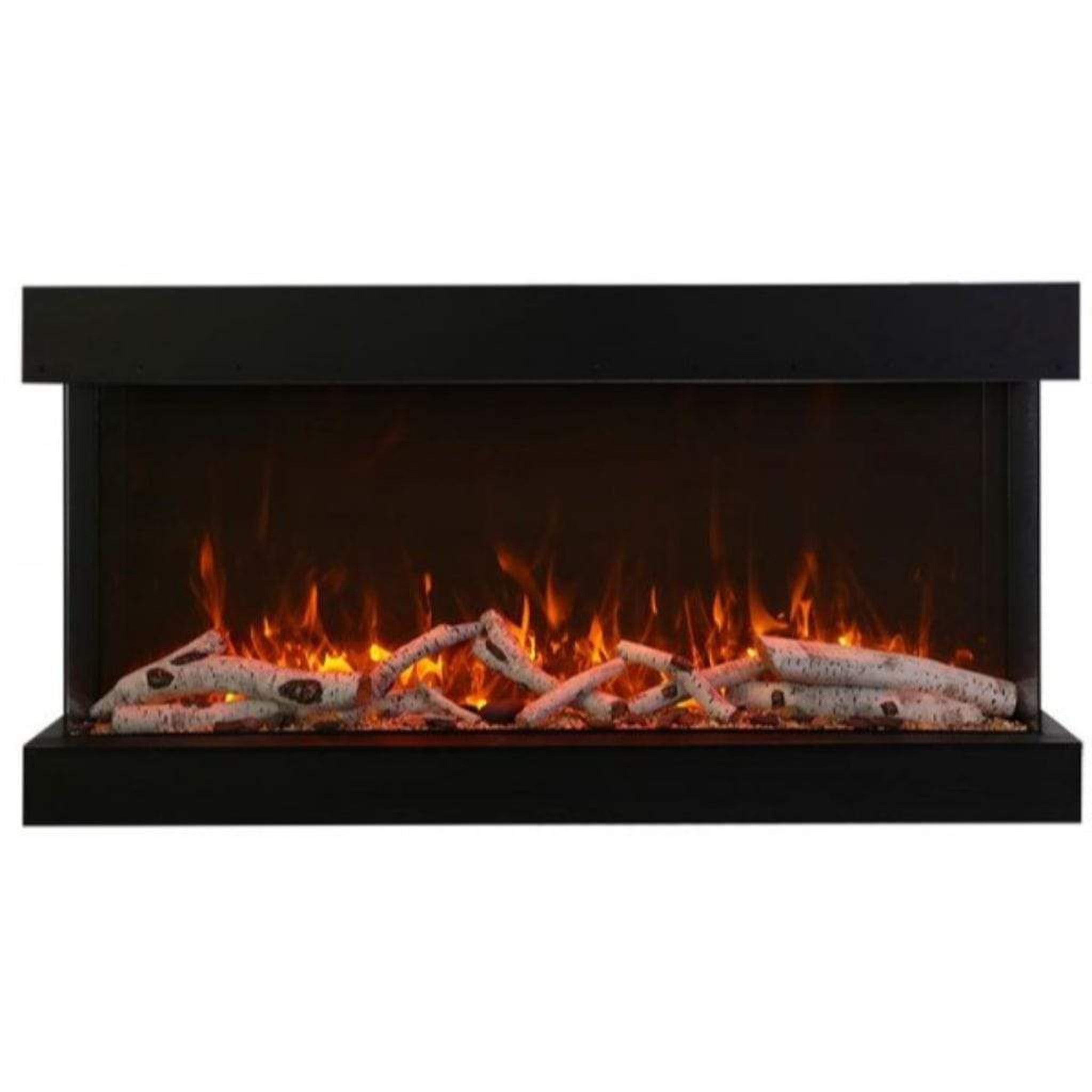 Amantii Tru-View XL XT 50" Three-Sided Electric Fireplace with Designer Media Kit