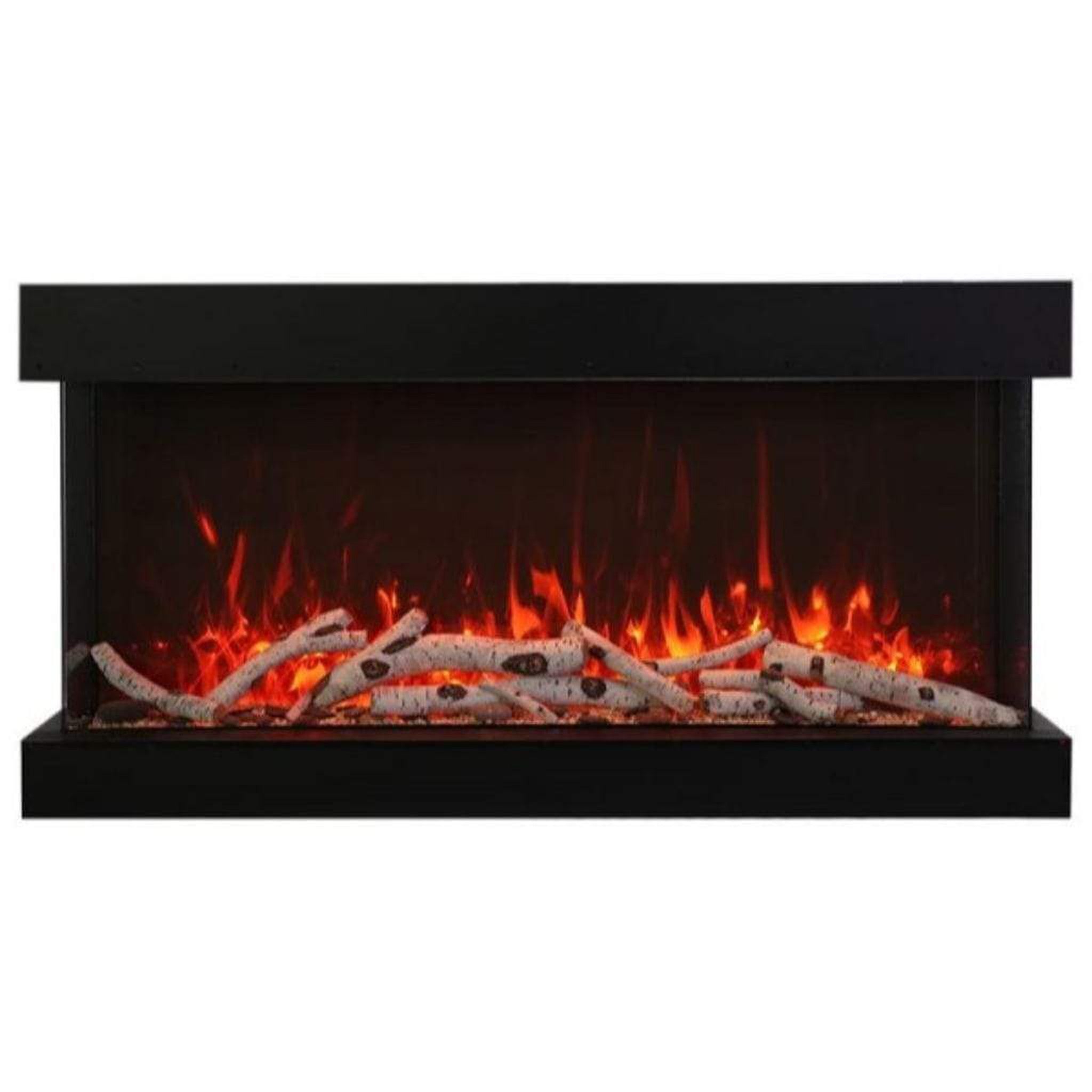 Amantii Tru-View XL XT 50" Three-Sided Electric Fireplace with Designer Media Kit