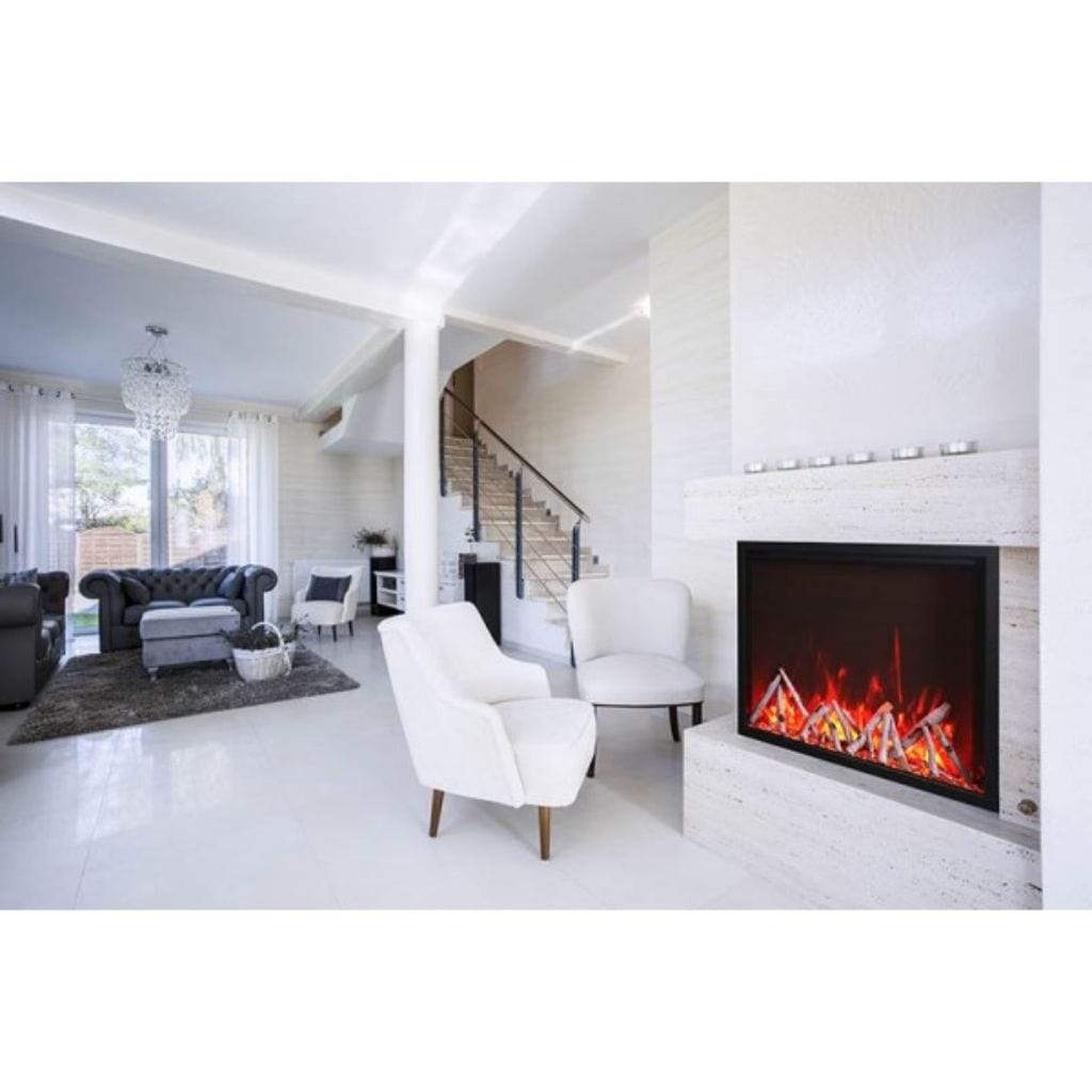 Amantii Tru-View XL XT 60" Three-Sided Electric Fireplace for Indoor or Outdoor Use