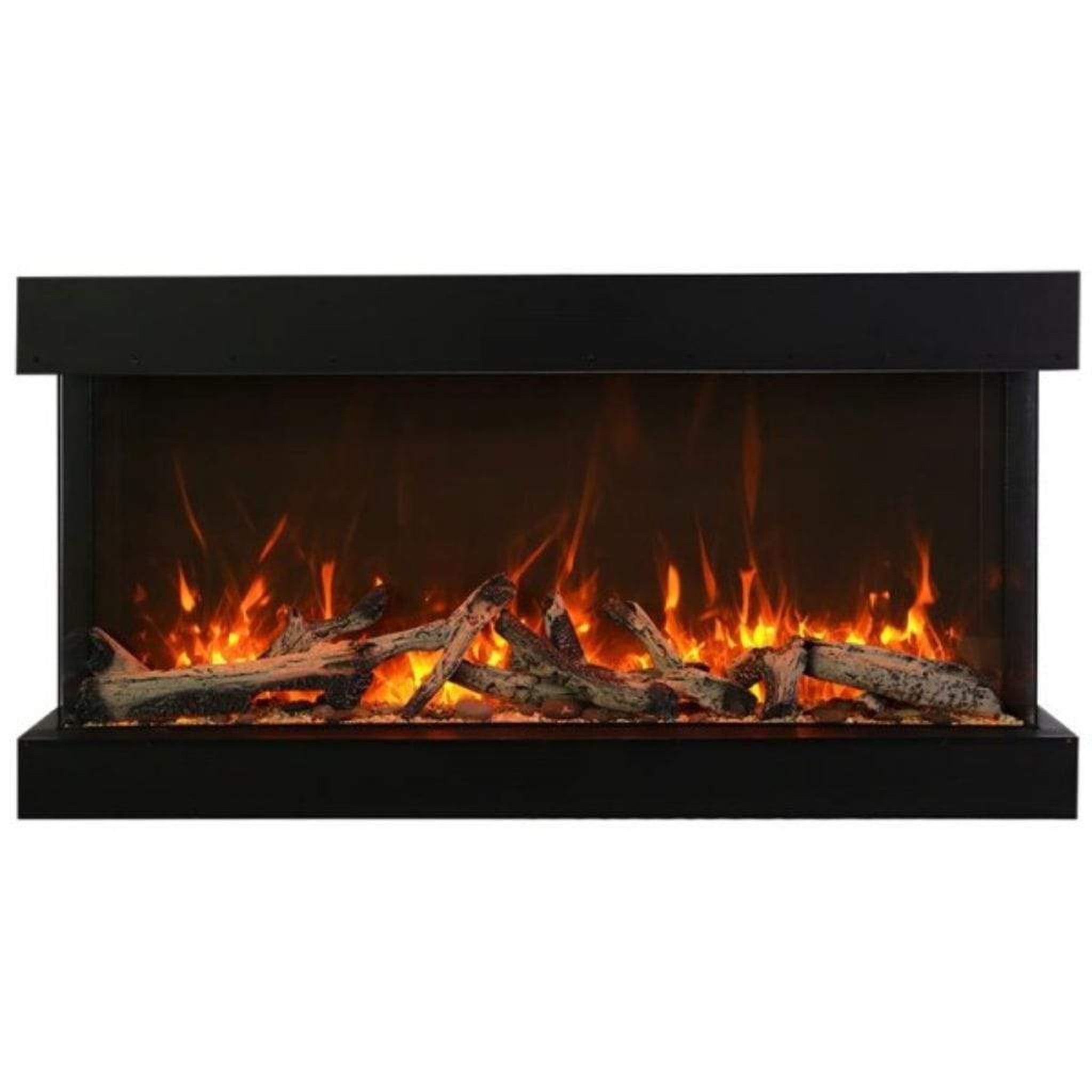 Amantii Tru-View XL XT 88" Three-Sided Electric Fireplace with 22" Glass Viewing Area