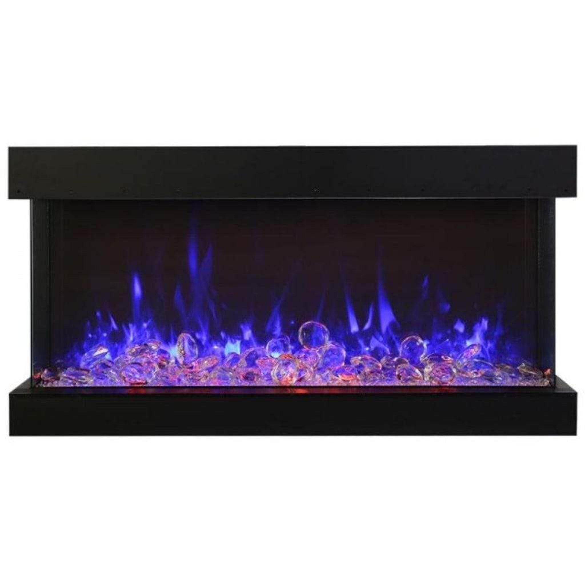 Amantii Tru-View XL XT 88" Three-Sided Electric Fireplace with 22" Glass Viewing Area