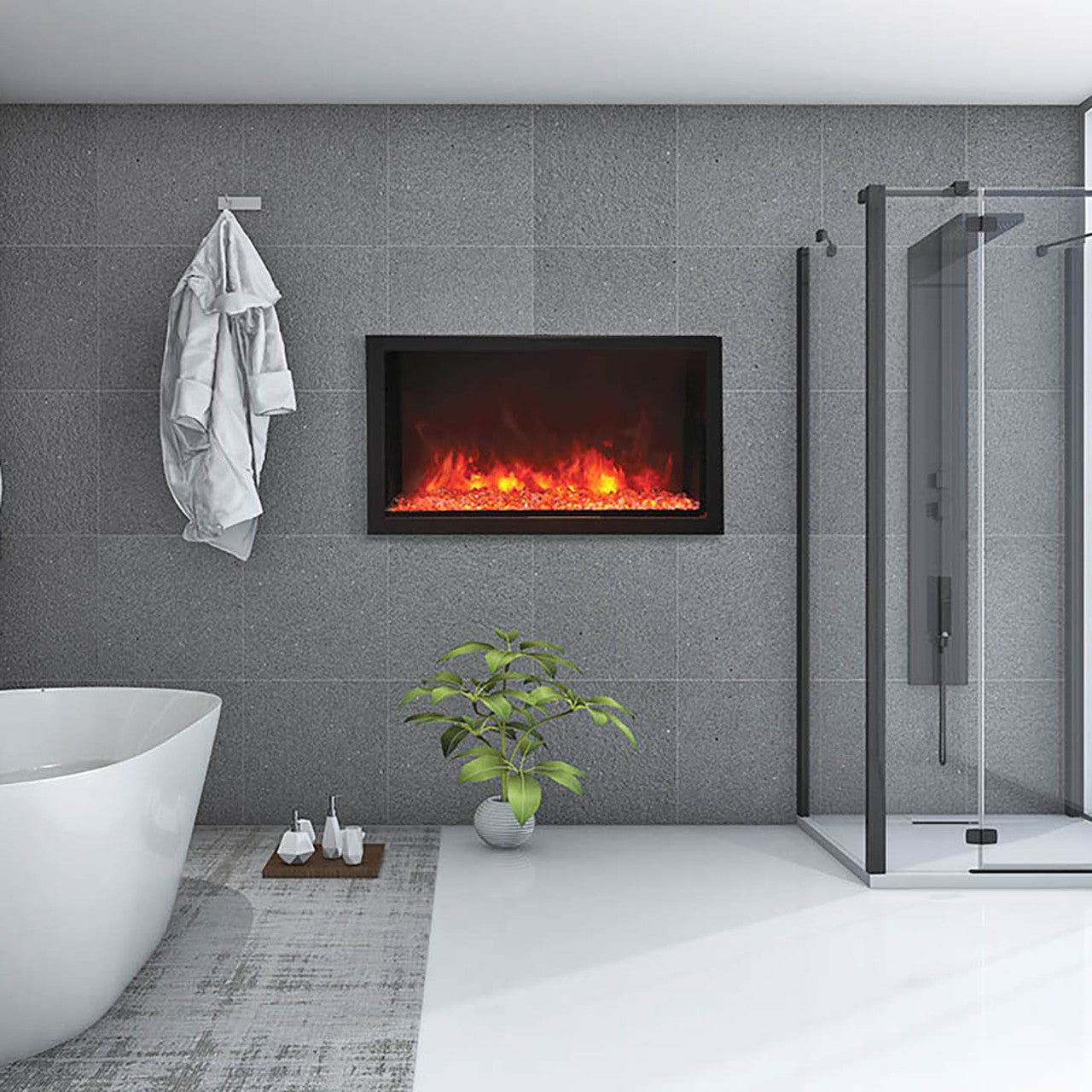 Amantii Panorama Deep Extra Tall 50 Inch Indoor Outdoor Electric Fireplace