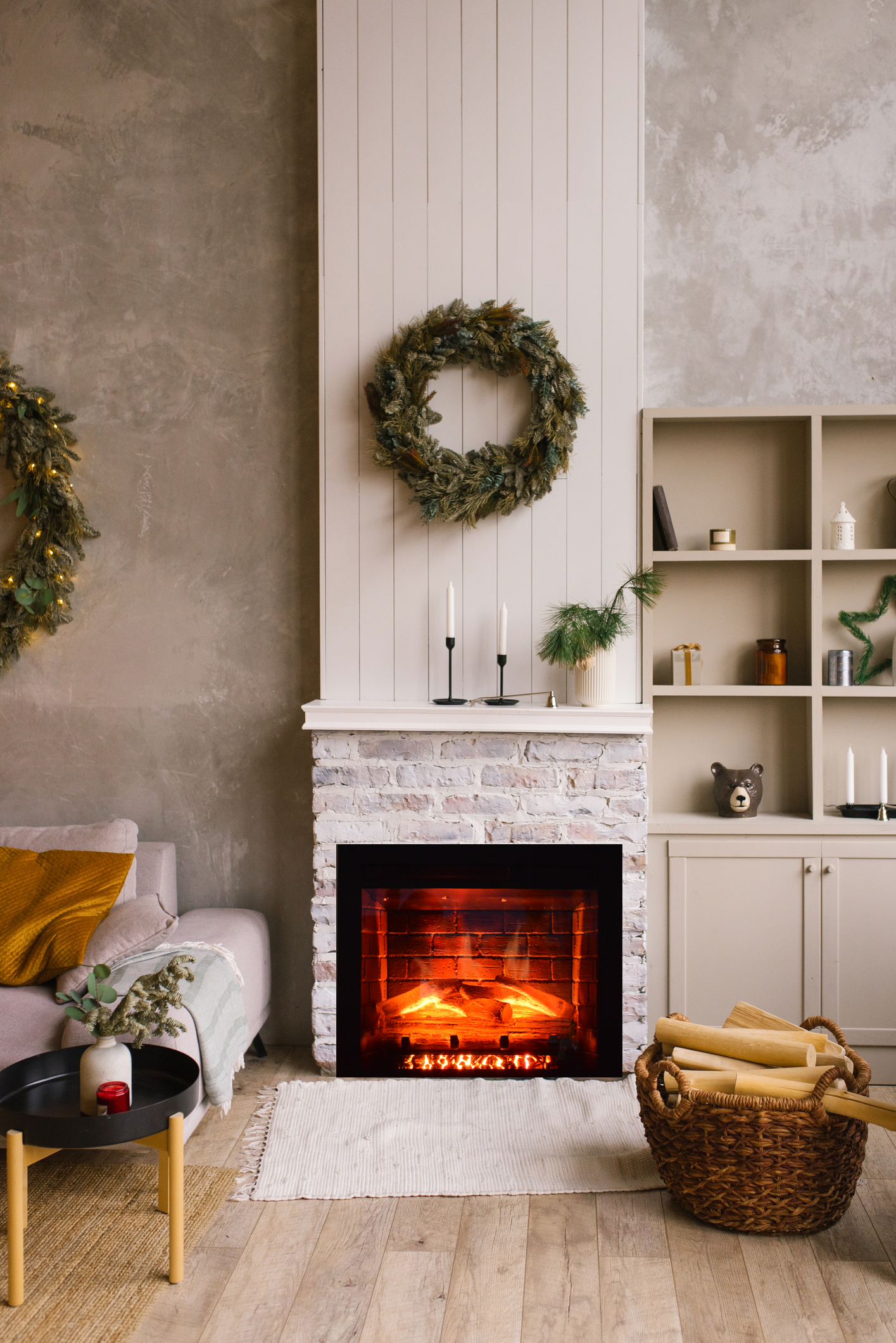 Amantii Fire & Ice Classic Edition 30" Built-In Electric Fireplace Insert with WiFi and Adjustable LED Flames