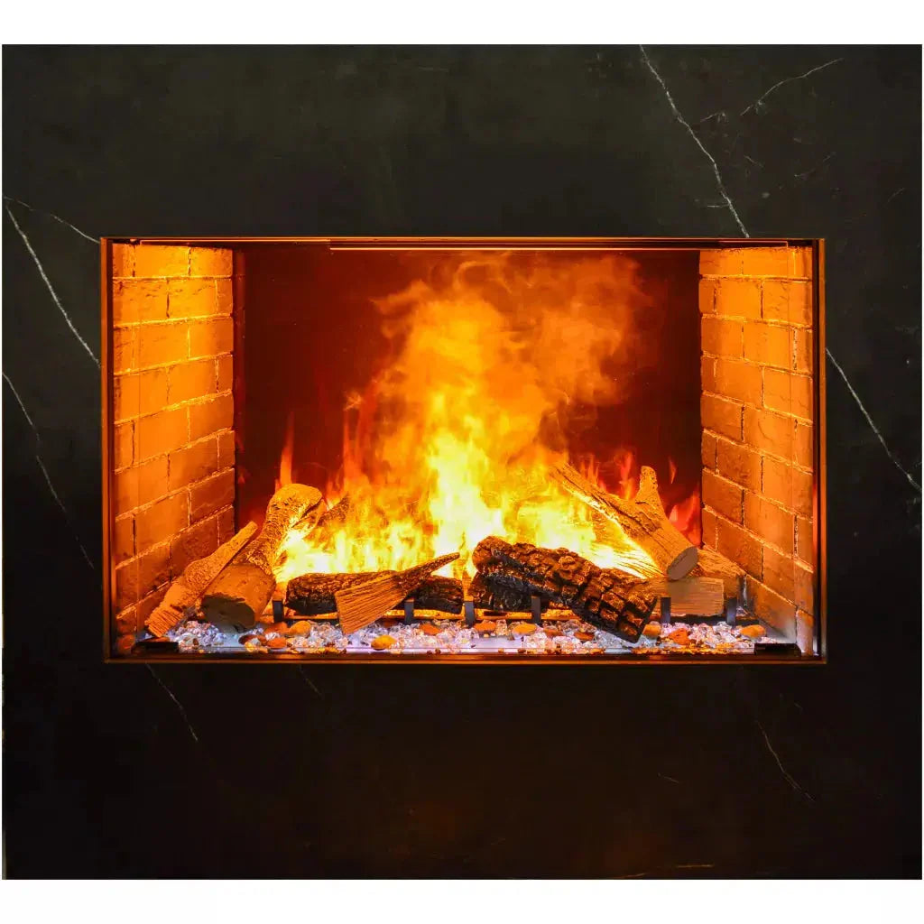Amantii Signature Series Traditional 38" Built-in Electric Fireplace with Optimyst®, Integrated Bluetooth Audio & Oak Log Display
