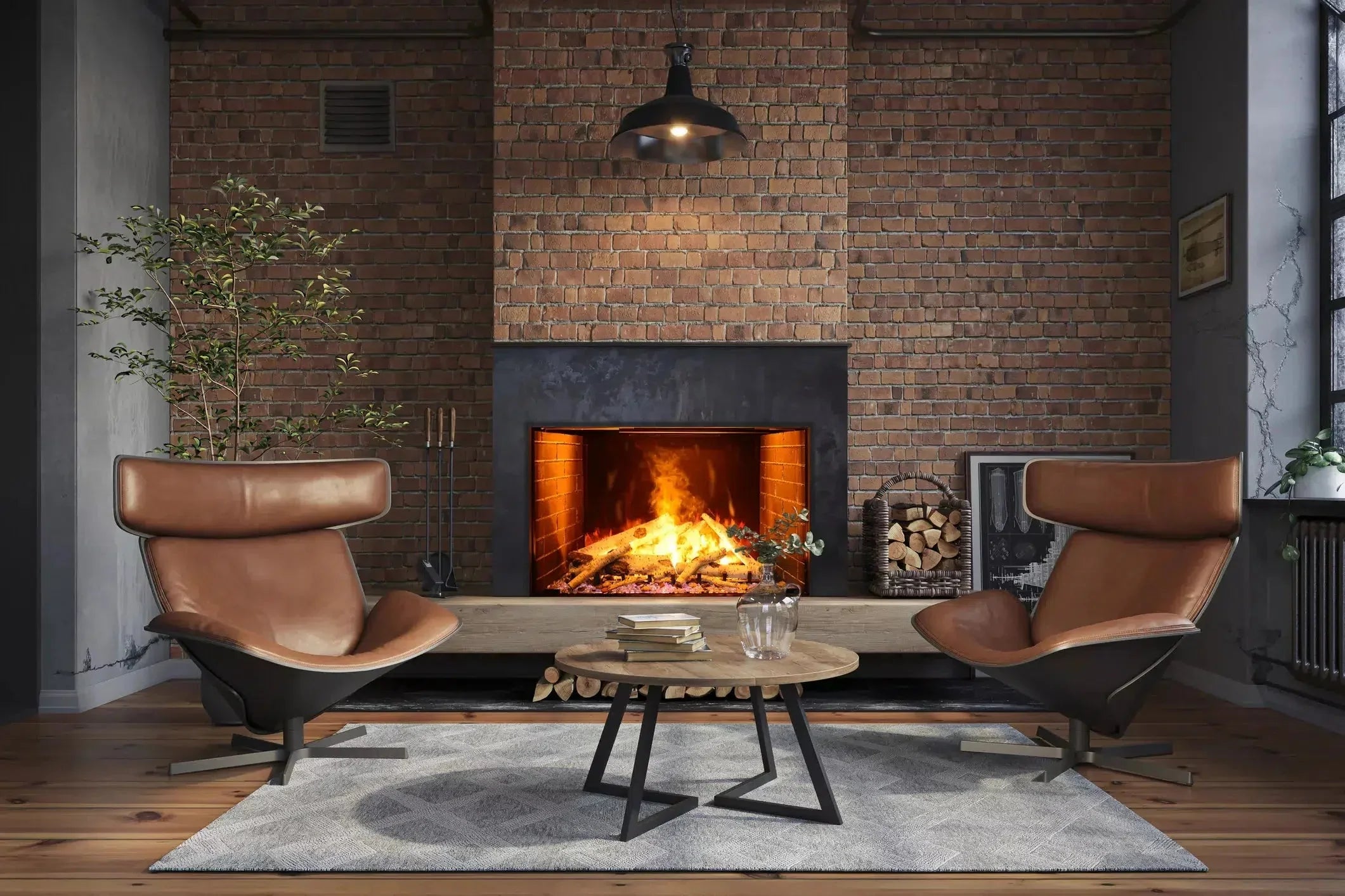 Amantii Signature Series Traditional 38" Built-in Electric Fireplace with Optimyst®, Integrated Bluetooth Audio & Oak Log Display