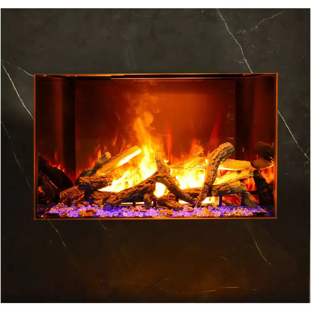 Amantii Signature Series Traditional 38" Built-in Electric Fireplace with Mist Flame, Birch Log Set, and WiFi-Controlled Audio