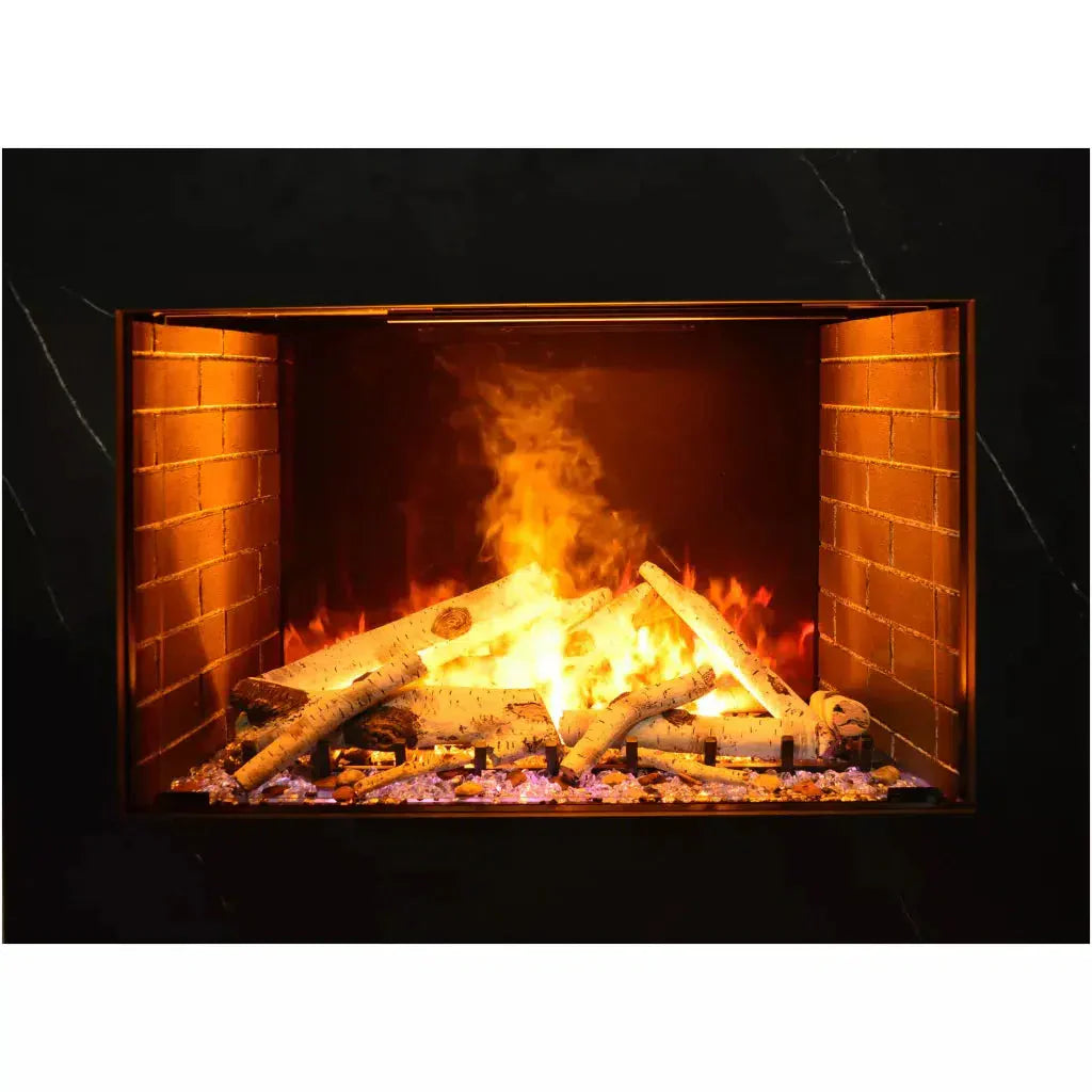 Amantii Signature Series Traditional 38" Built-in Electric Fireplace with Real Mist Flame, Bluetooth Audio, and Driftwood Media Kit