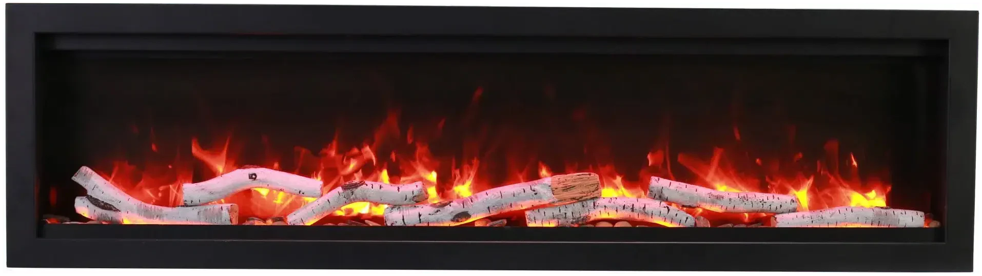 Amantii Symmetry Bespoke 88" Built-In Smart Electric Fireplace – Indoor/Outdoor with Bluetooth and Crackling Sound