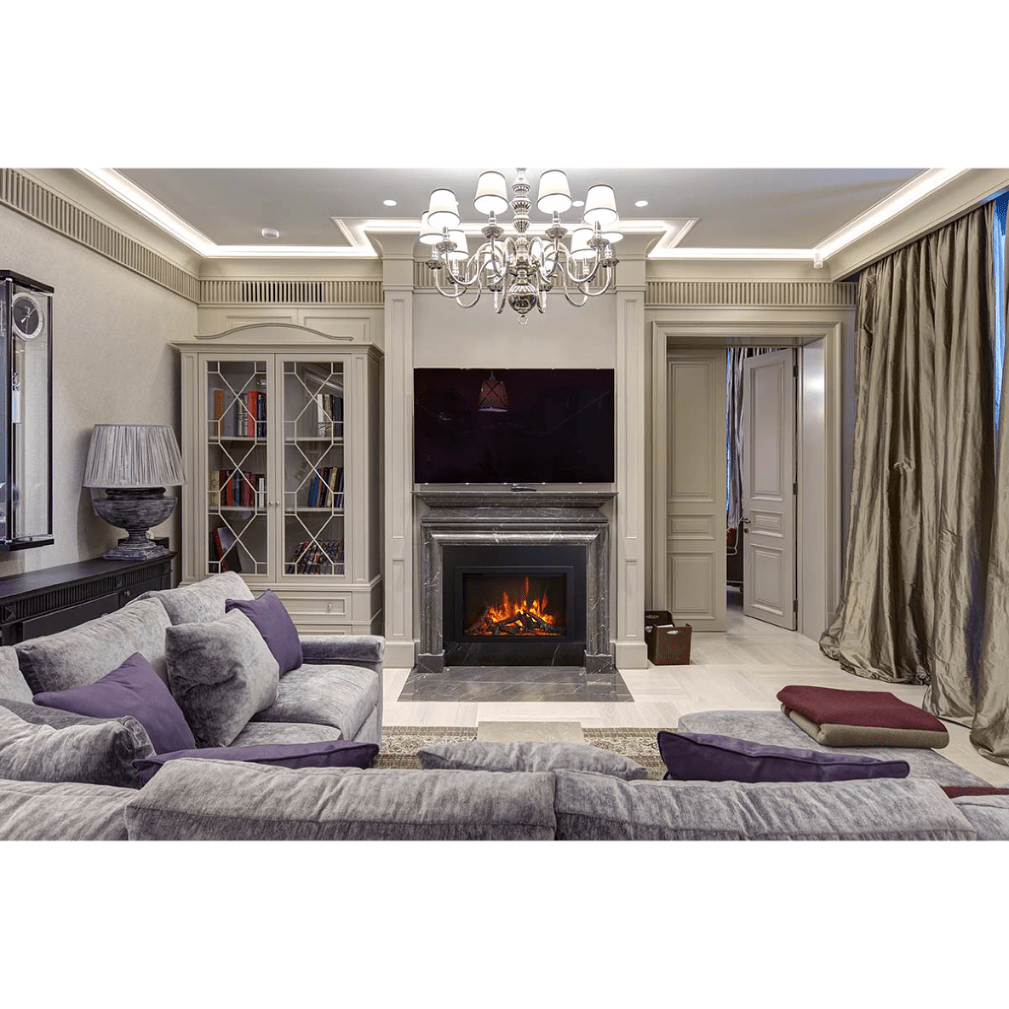 Amantii TRD Bespoke 38" Traditional Electric Fireplace Insert for Indoor/Outdoor Use