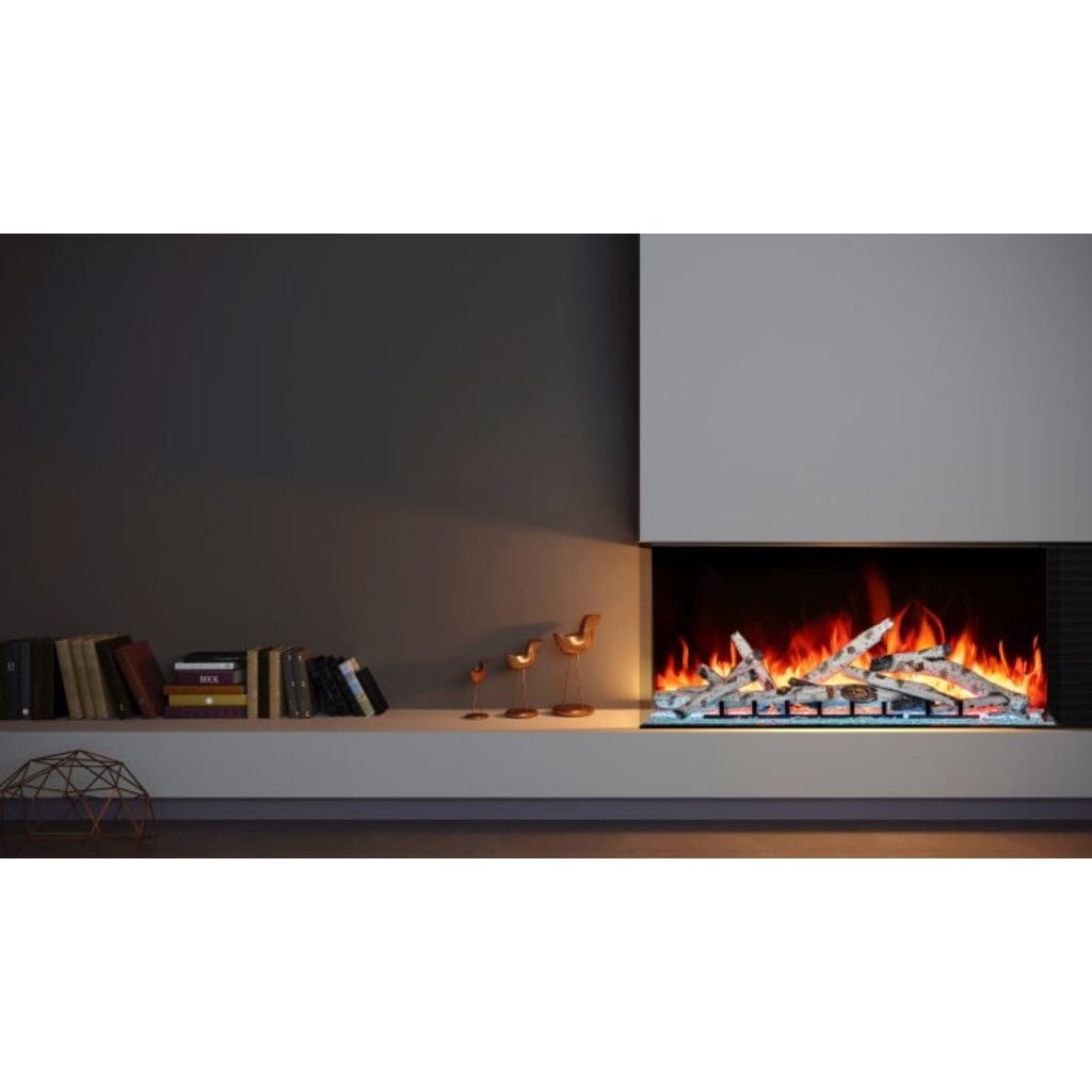 Amantii Tru View Bespoke 45" Three-Sided Indoor/Outdoor Electric Fireplace with Smart Controls