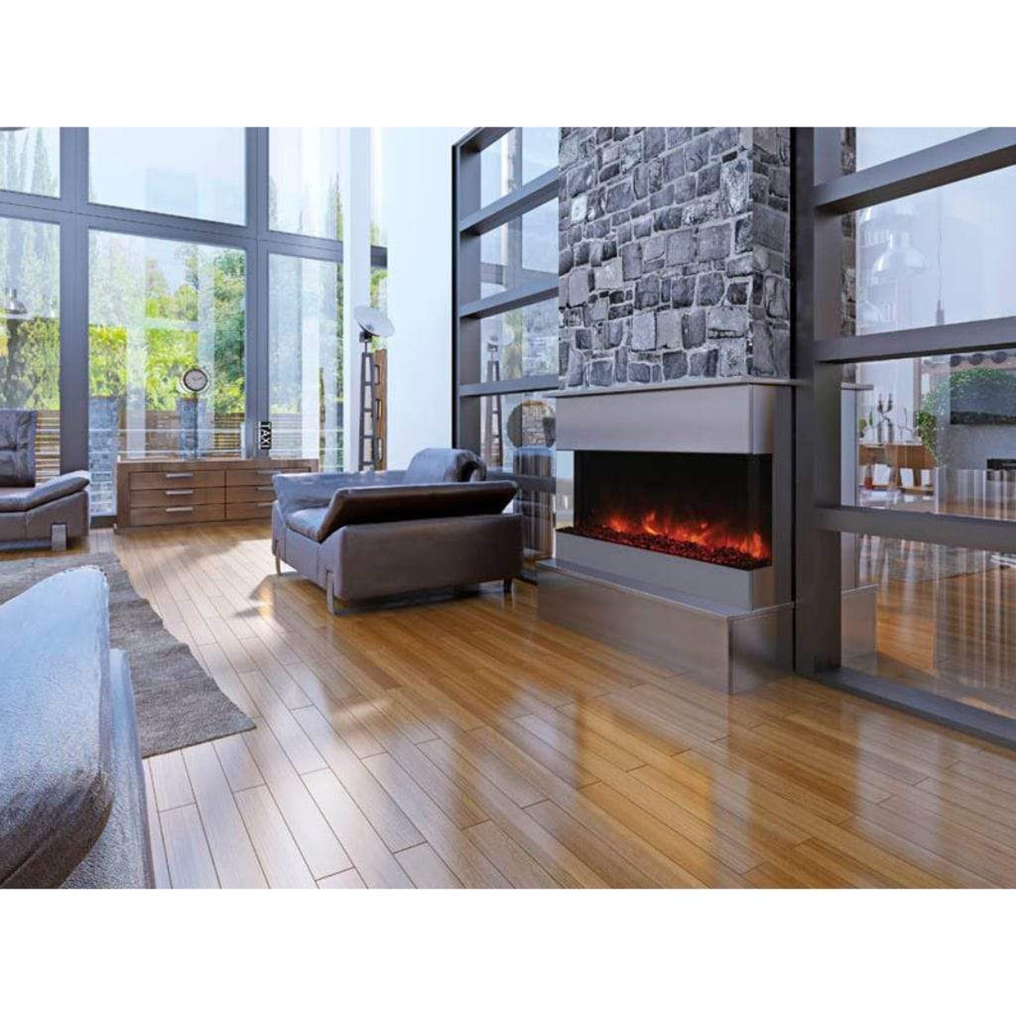Amantii Tru-View XL Deep 50" Three-Sided Built-In Electric Fireplace for Indoor/Outdoor Use