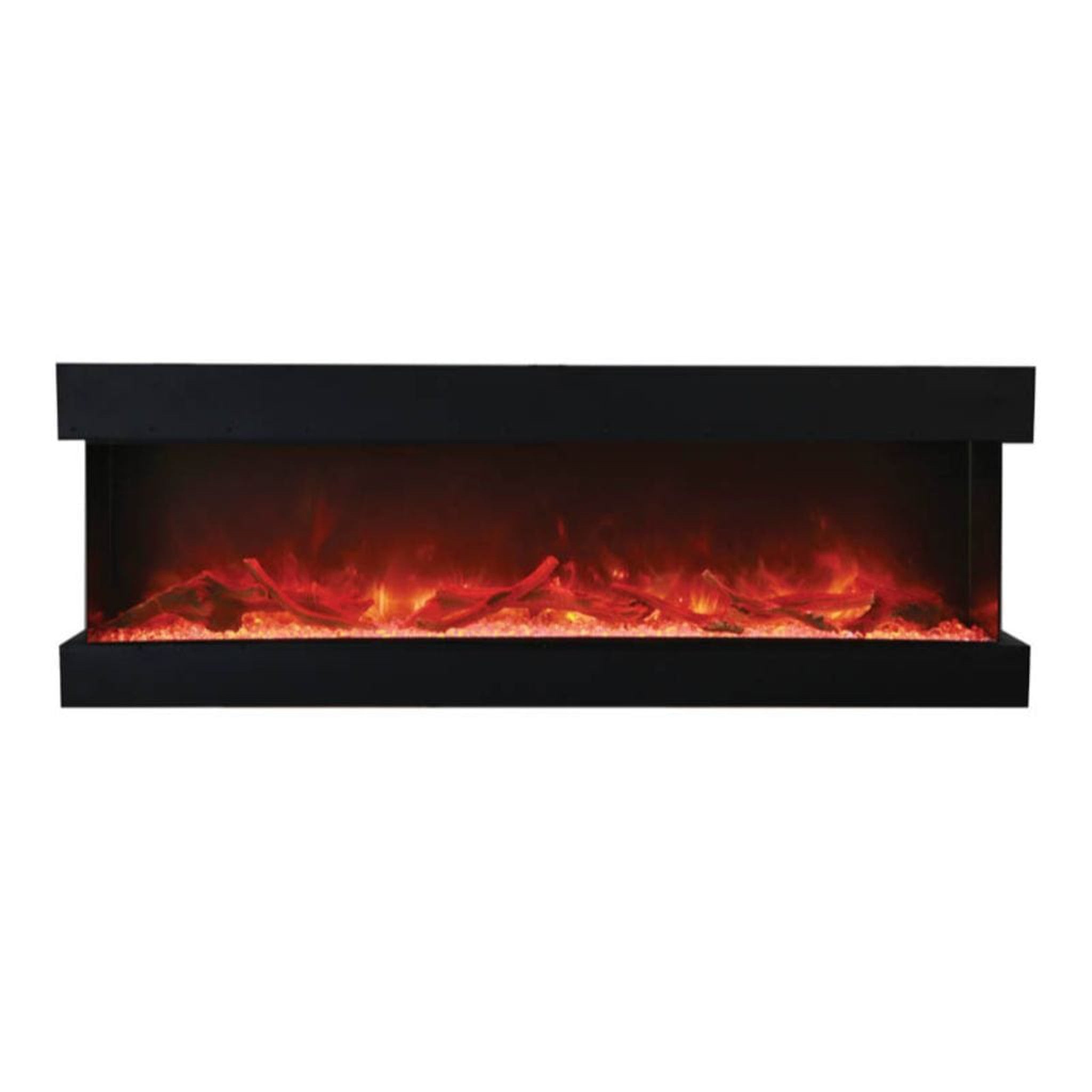Amantii Tru-View XL Deep 72" Three-Sided Built-In Electric Fireplace with Multi-Color Flame and Ambient Canopy Lighting