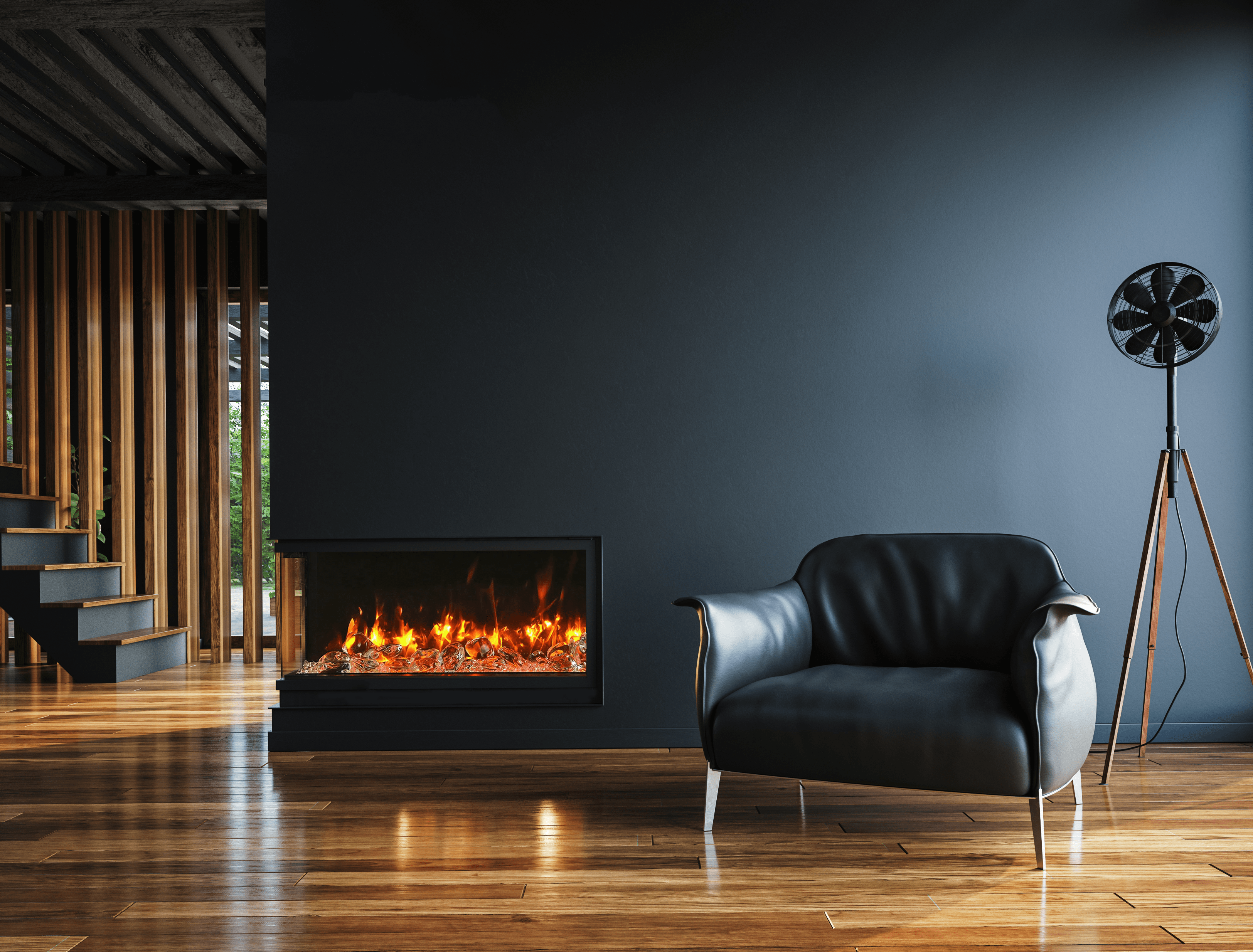 Remii 30-BAY-SLIM Indoor/Outdoor 30 inch 3 Sided Electric Fireplace
