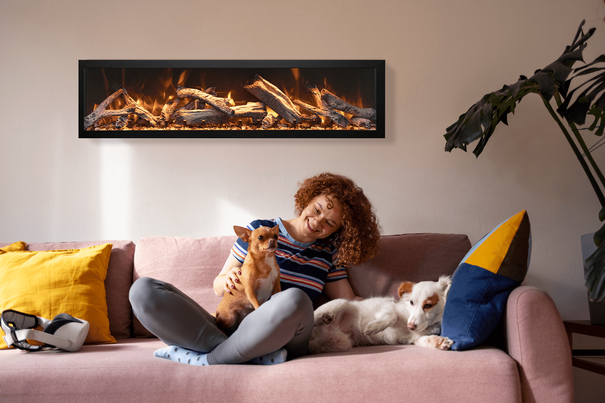 Remii 45 inch Steel Surround Deep Built-in linear Indoor Outdoor Electric Fireplace