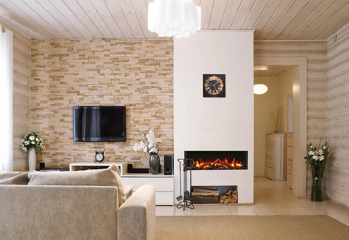 Remii 60-BAY-SLIM Indoor/Outdoor 60 inch 3 Sided Electric Fireplace