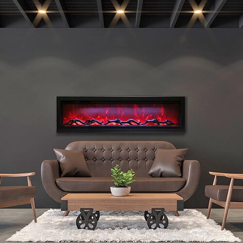 Amantii Remii 65 inch WM-SLIM-65 Smart Indoor Extra Slim Wall Mount Electric Fireplace
