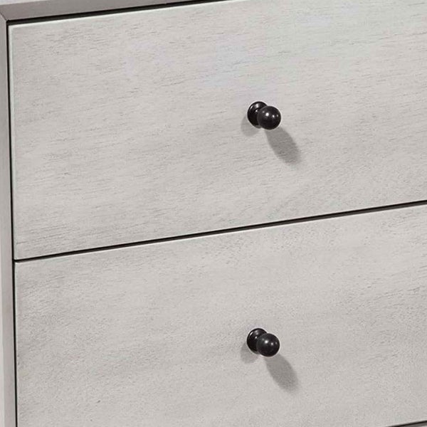 Mid Century Modern Wooden Nightstand With 2 Drawers And Slanted Legs, Gray - BM220516