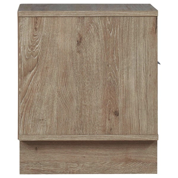 Single Drawer Wooden Nightstand With Open Shelf, Brown
