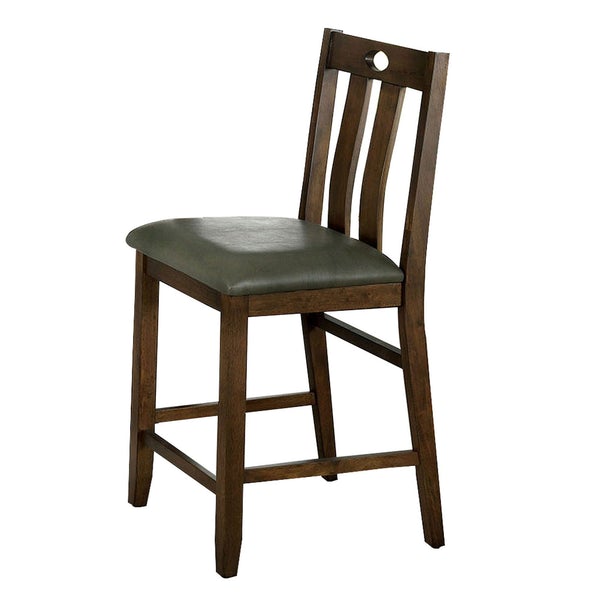 5 Piece Wooden Counter Height Set With Square Table, Brown