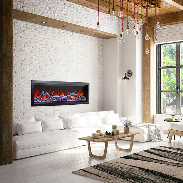 Amantii Symmetry Bespoke 60 Inch Indoor or Outdoor Built-In Electric Fireplace