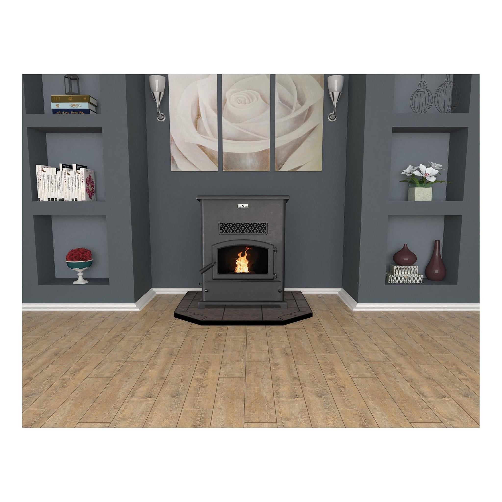 Breckwell BIG E 33" Freestanding Pellet Stove – 140 lb Hopper Capacity, 3-Day Burn Time
