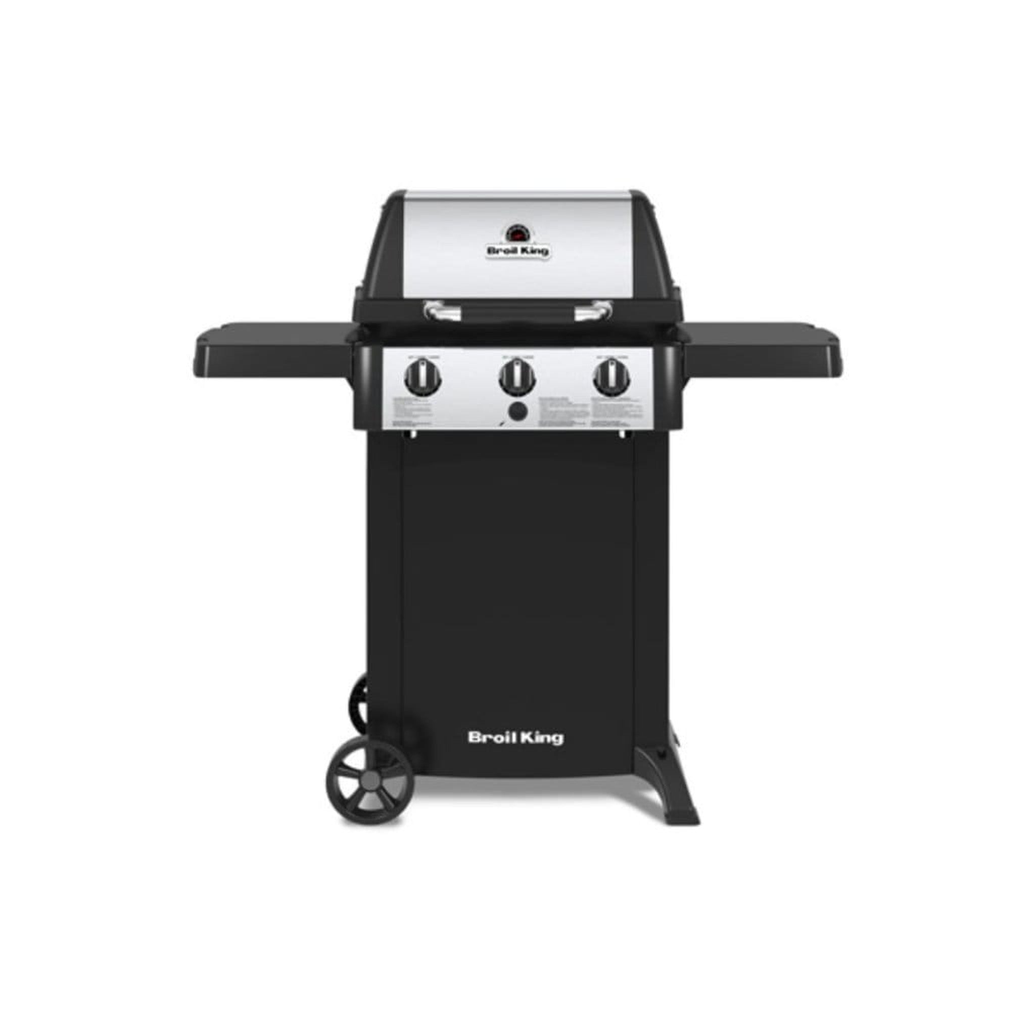Broil King Gem 320 45" 3-Burner Black Gas Grill with Cast Iron Grids
