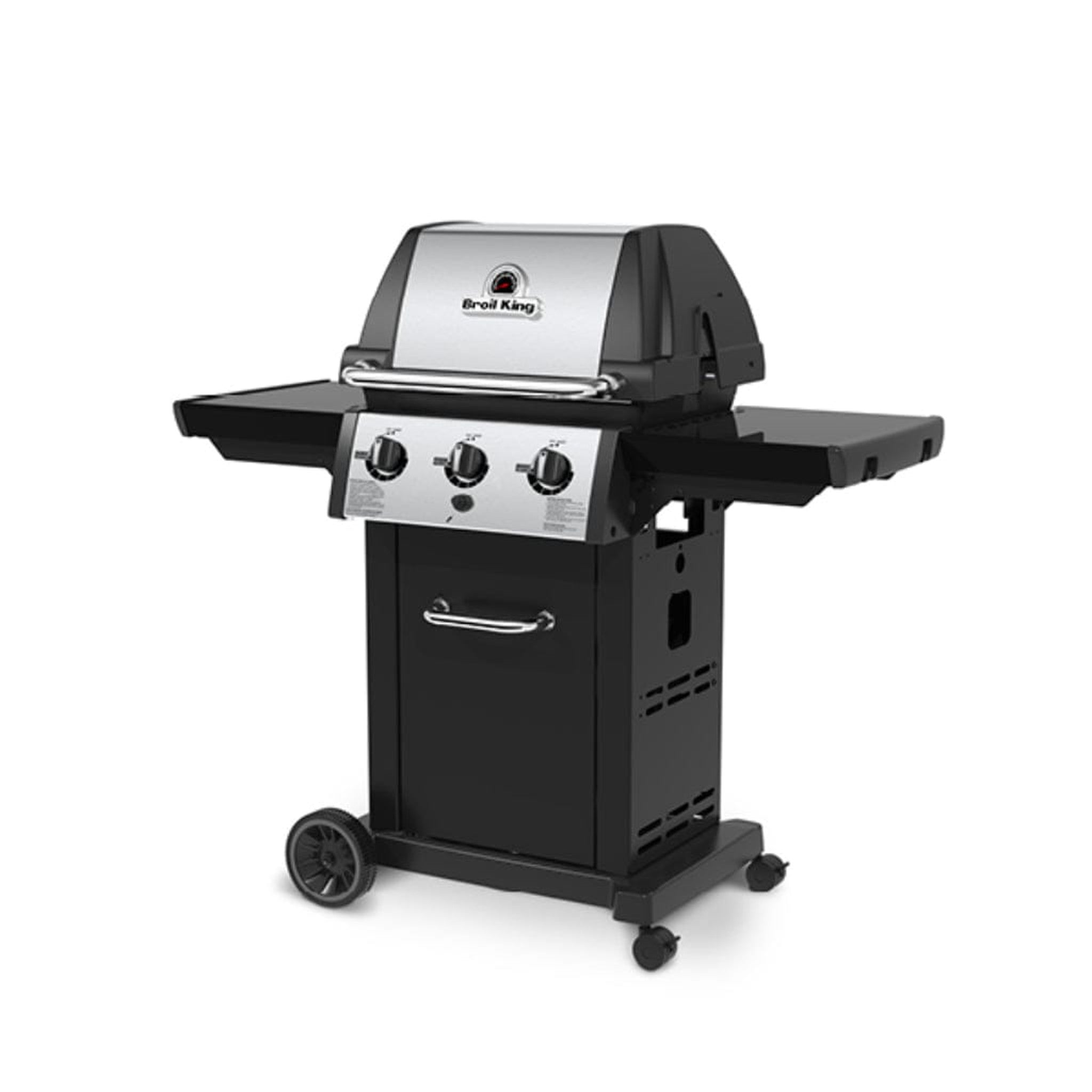 Broil King Monarch 320 51" 3-Burner Black Gas Grill with Cast Iron Grids
