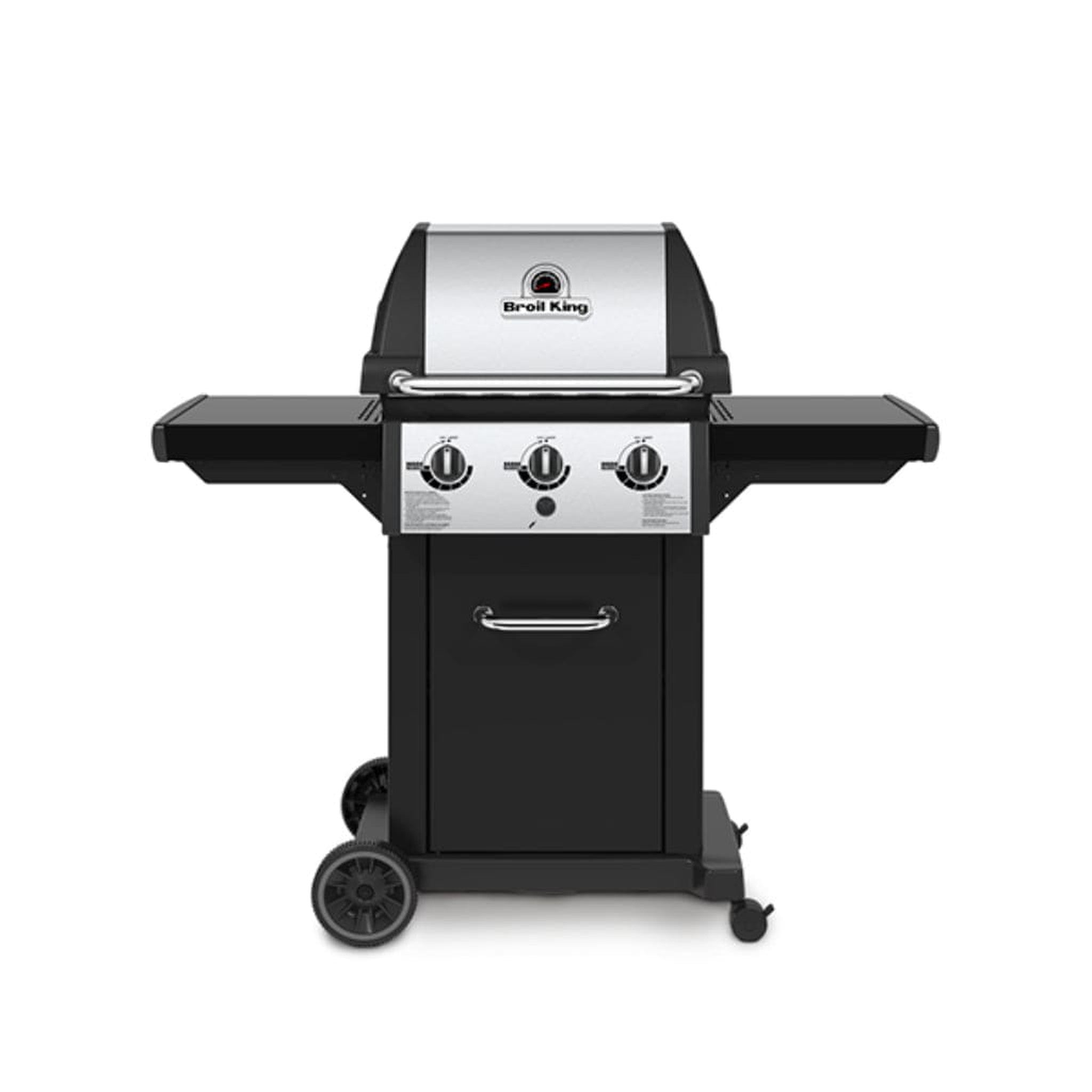 Broil King Monarch 320 51" 3-Burner Black Gas Grill with Cast Iron Grids