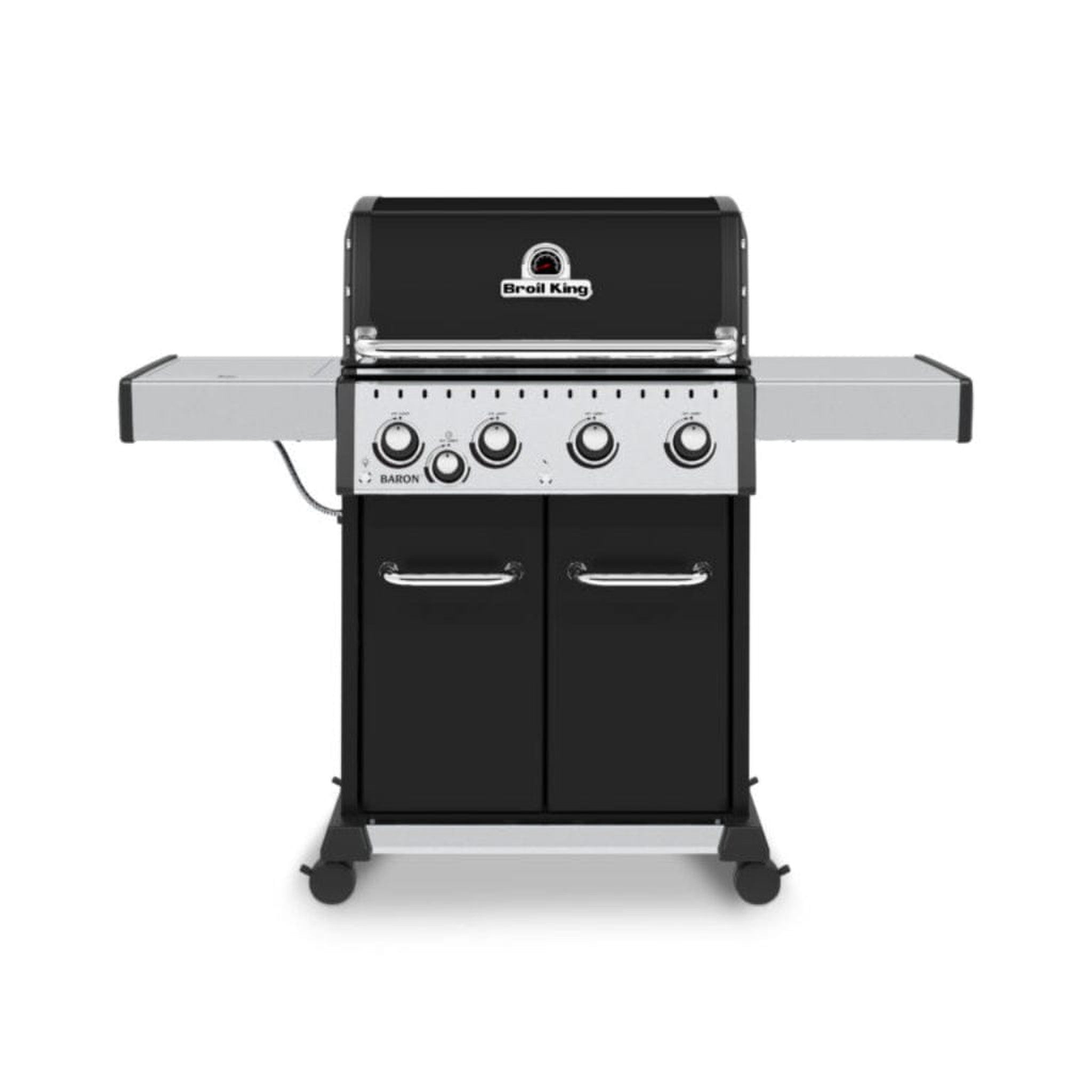 Broil King 57" Baron 440 Pro 4-Burner Black Gas Grill with Side Burner & Panel Lighting
