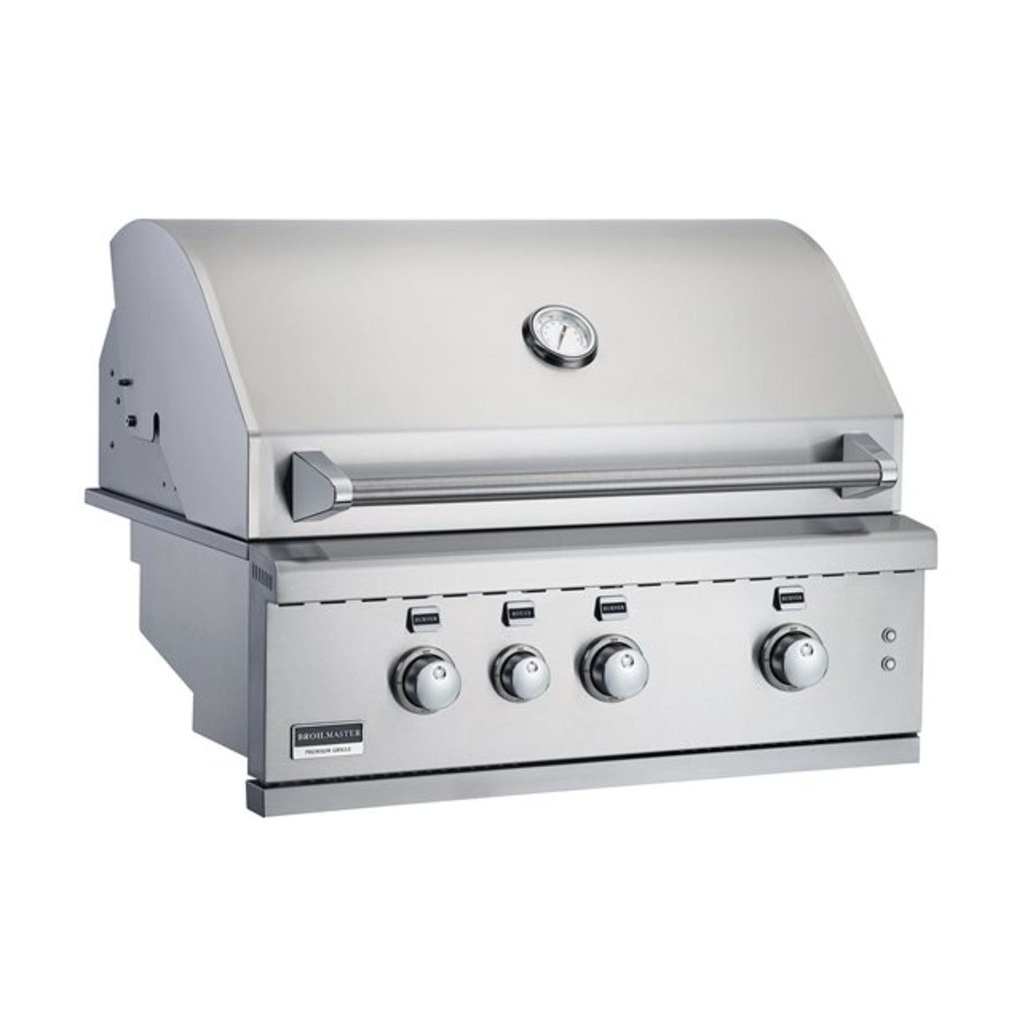 Broilmaster B-Series 32" Natural Gas Grill Head with 4 Cast Stainless Burners, Infrared Rotisserie & Cooking Lights
