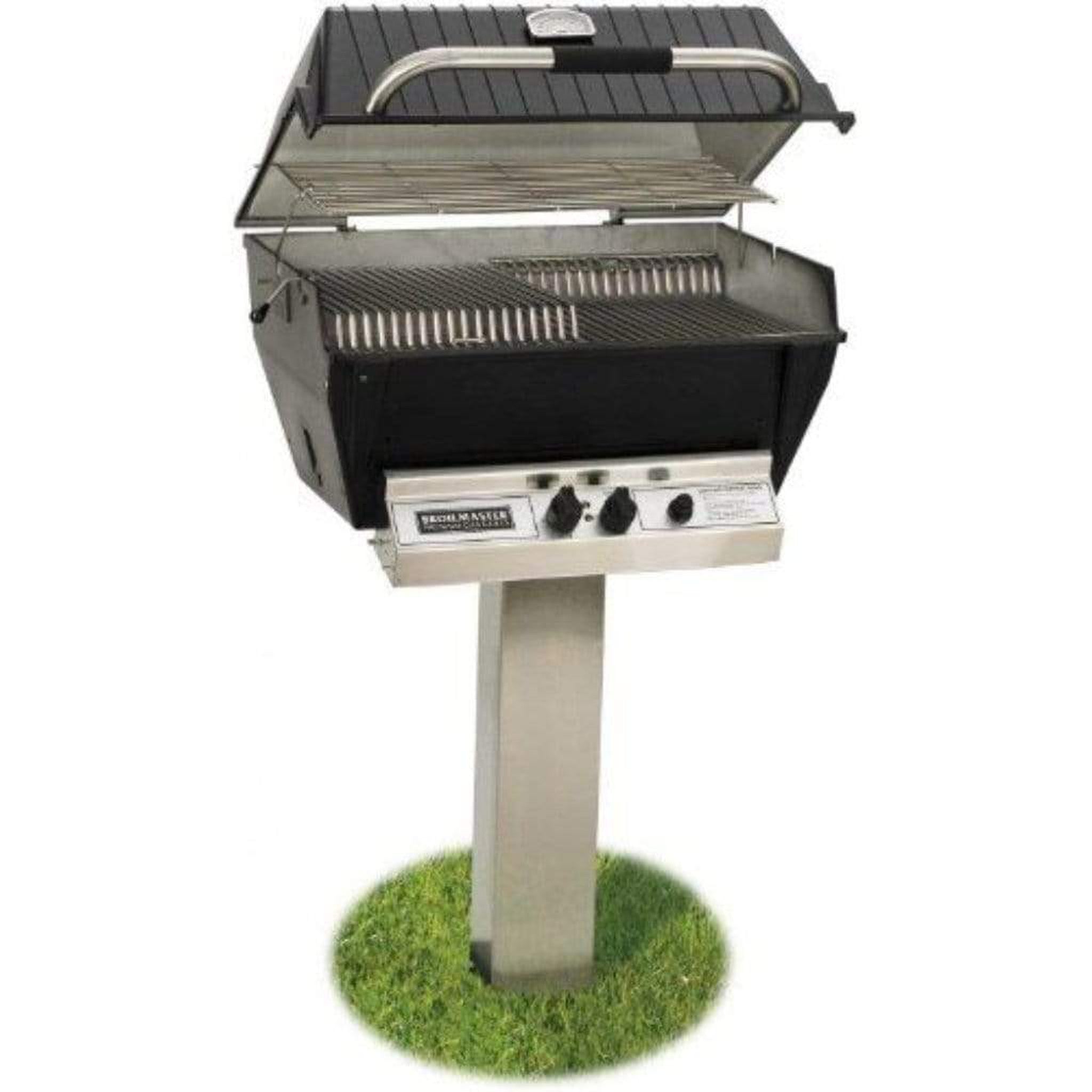 Broilmaster P3X Premium Natural Gas Grill with 48" Stainless Steel In-Ground Post and Bowtie Burner