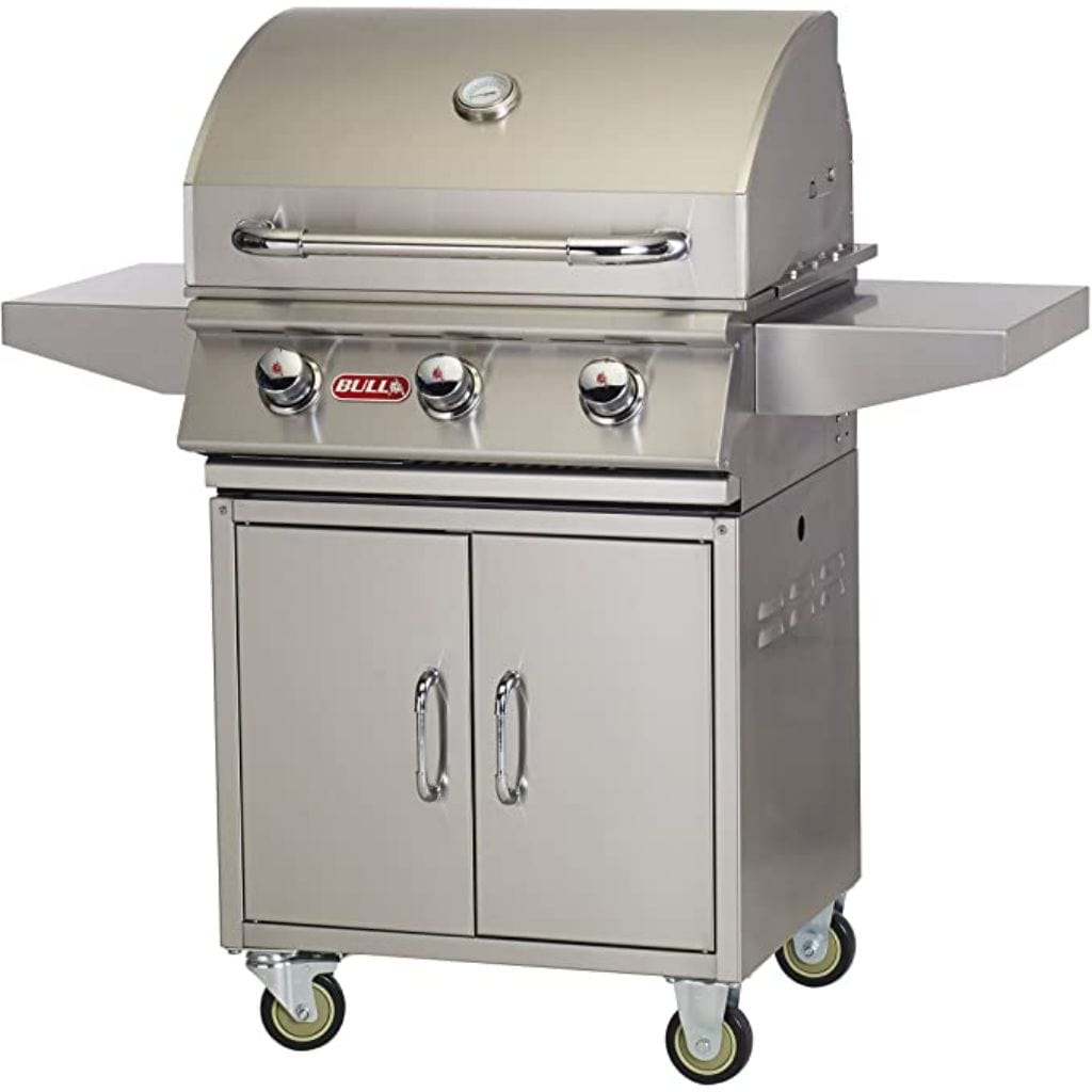 Bull Steer Premium 24" 3-Burner Freestanding Gas Grill Cart with Welded Stainless Burners