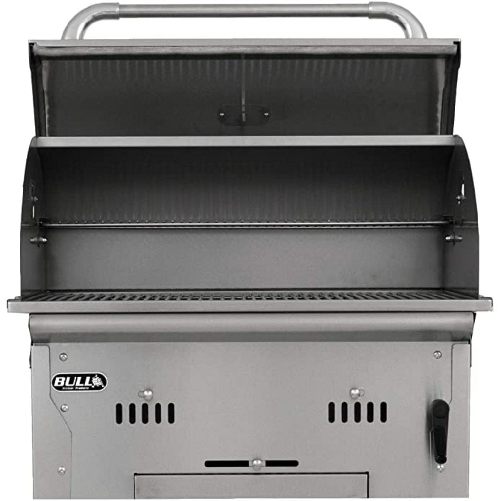 Bull Bison Premium 30" Built-In Charcoal Grill with Adjustable Charcoal Bed & Heavy-Duty Grates