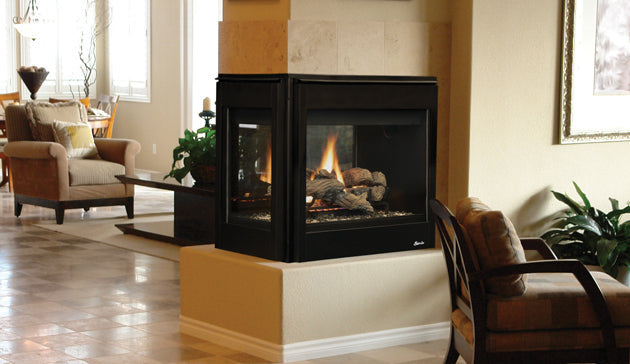 DRT40PF Traditional Direct Vent Peninsula Gas Fireplace 40"