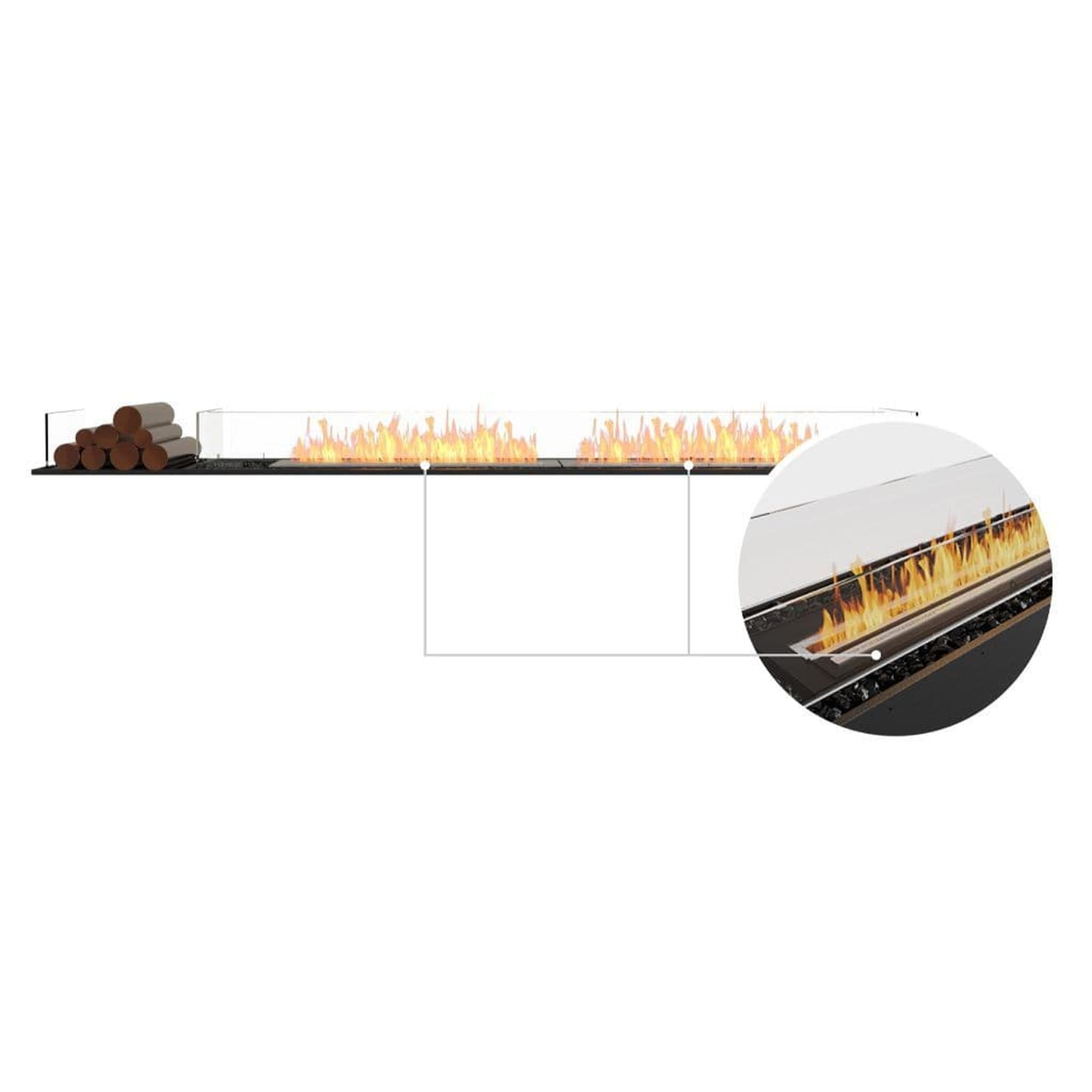 EcoSmart Fire 107" Flex 104BN Bench See-Through Ethanol Fireplace Insert with Decorative Box by Mad Design Group