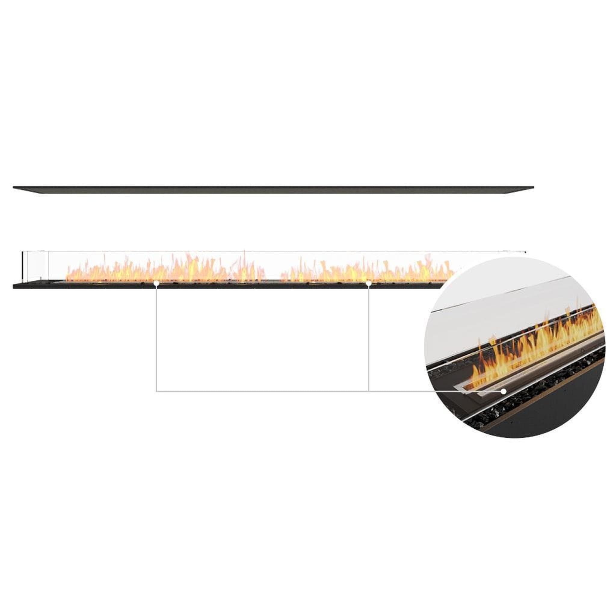 EcoSmart Fire 107" Flex 104IL Island Ethanol Fireplace Insert with Adjustable Flame by Mad Design Group